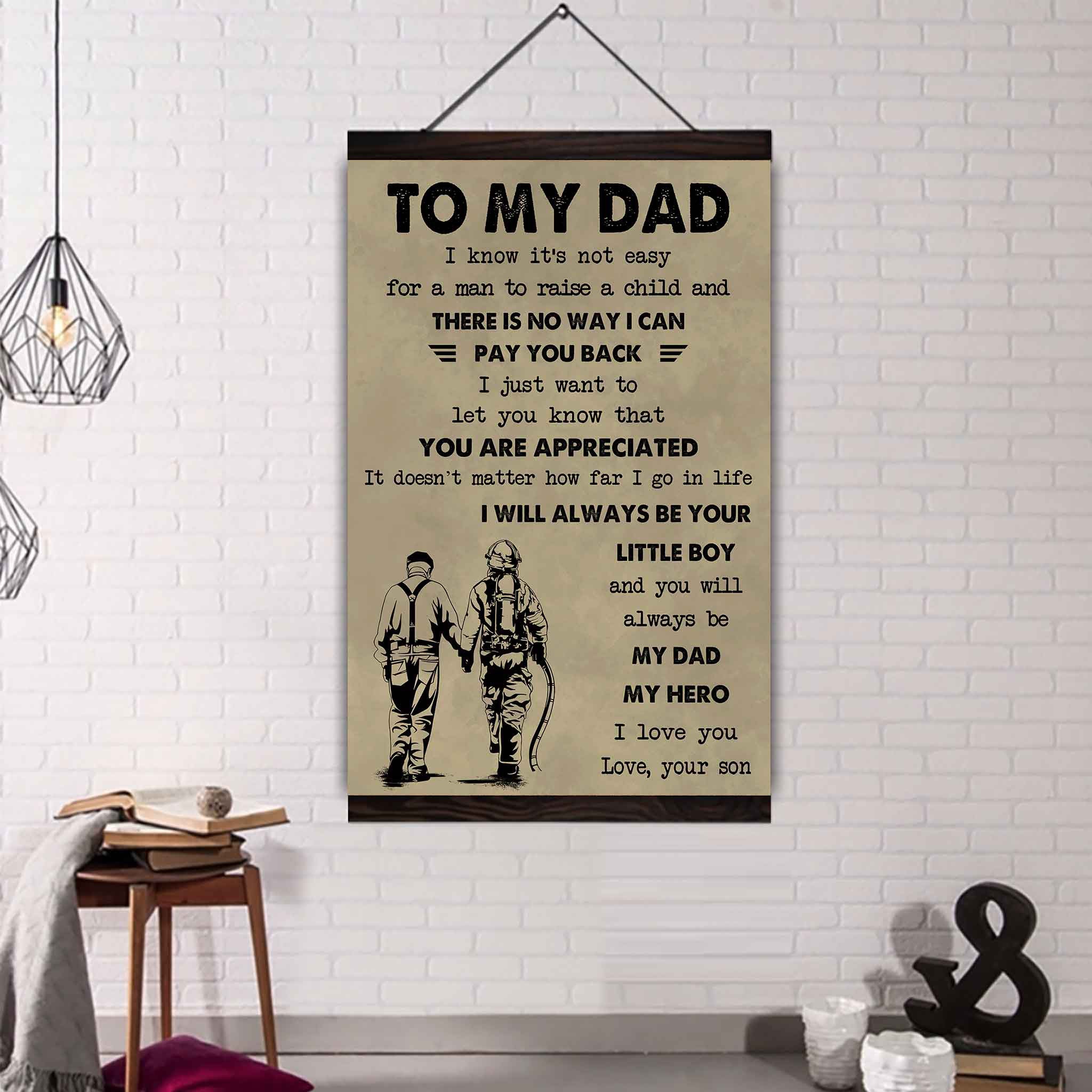 DRB The Old Dad Poster Canvas To My Dad I Know It's Not Easy To Raise A Child I Will Always Be Your Little Boy