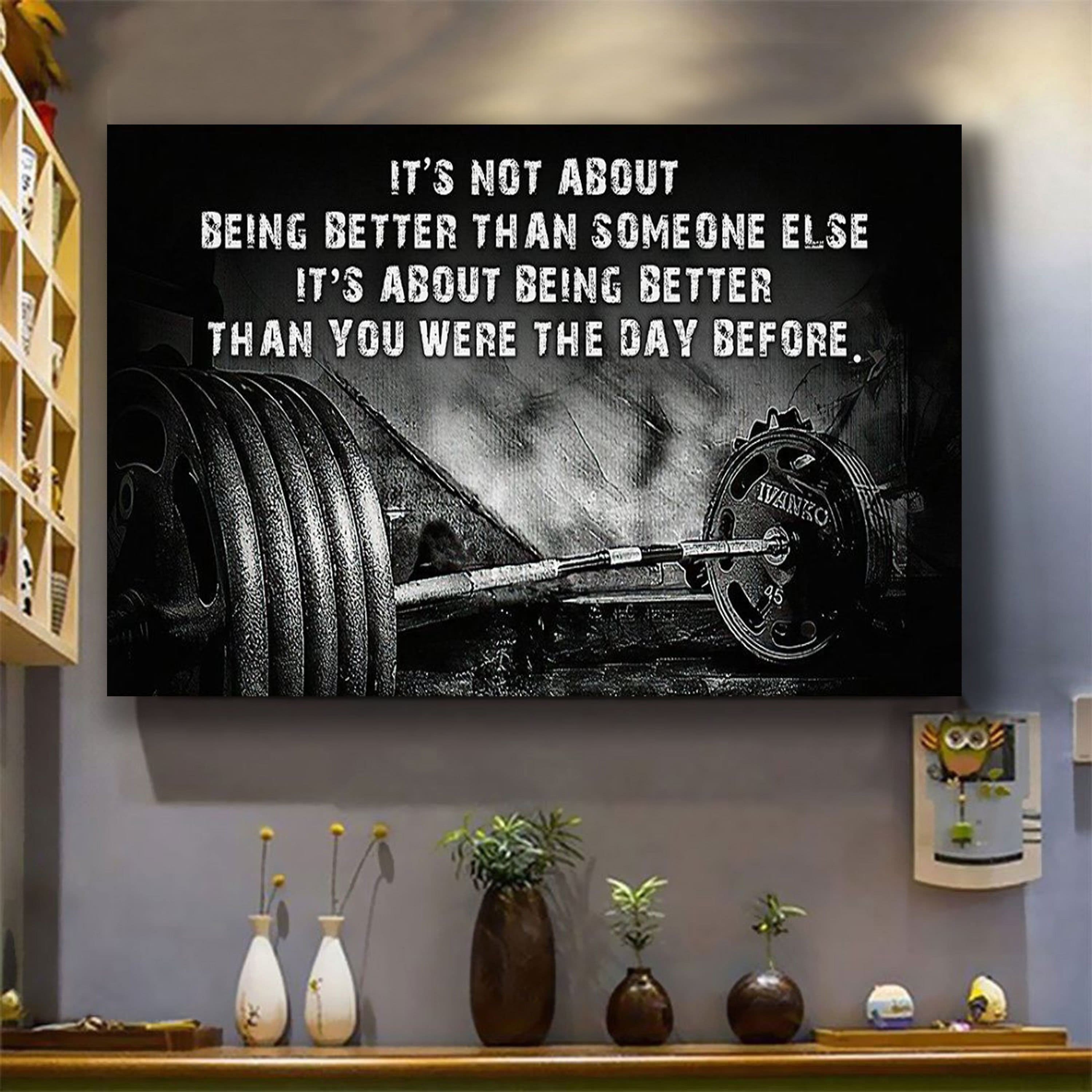 Tennis customizable poster canvas - It is not about better than someone else, It is about being better than you were the day before