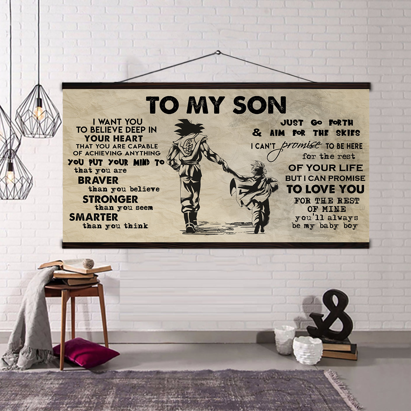 AMERICAN FOOTBALL TO MY SON- I WANT YOU TO BELIEVE- CANVAS POSTER