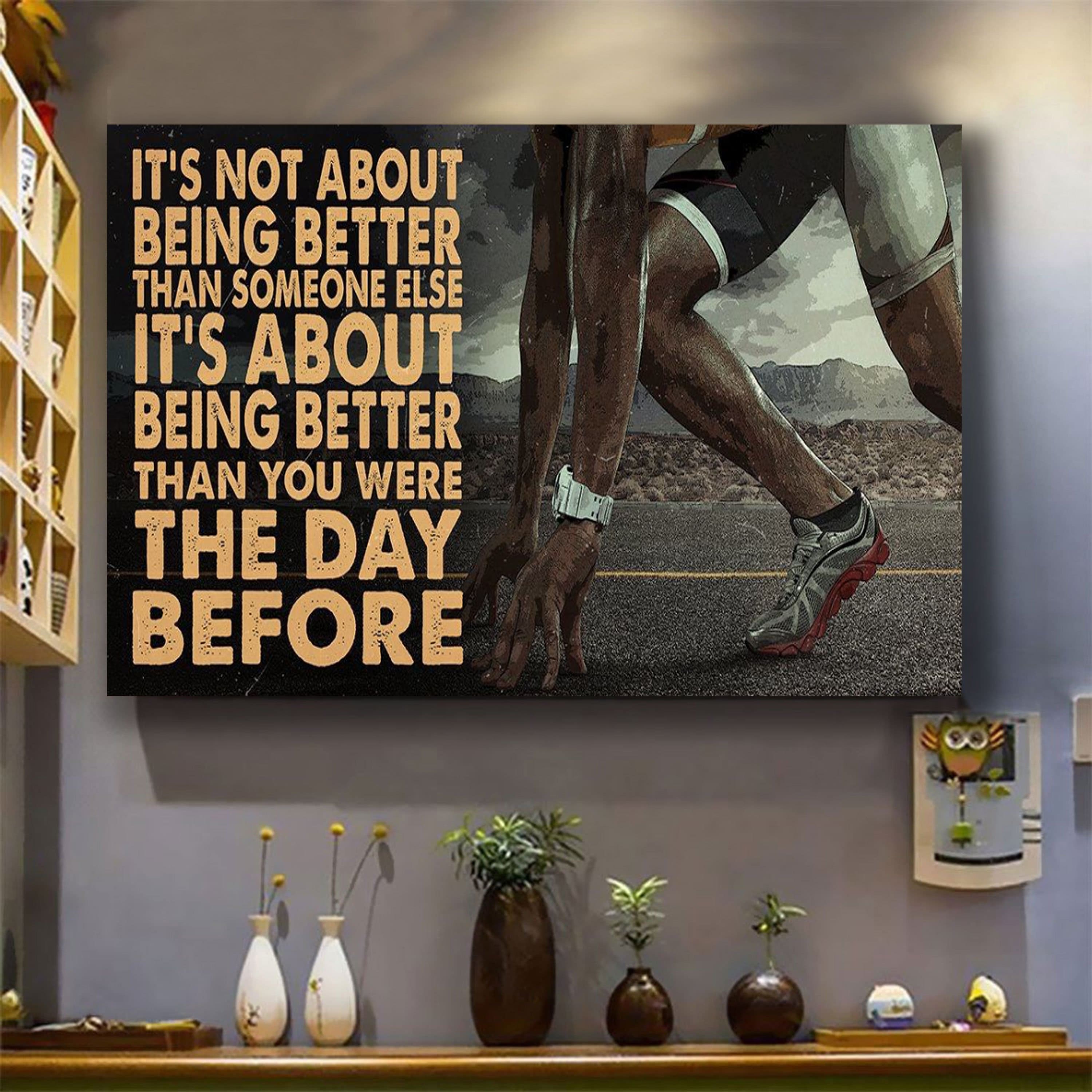 Volleyball 2 customizable poster canvas - It is not about better than someone else, It is about being better than you were the day before