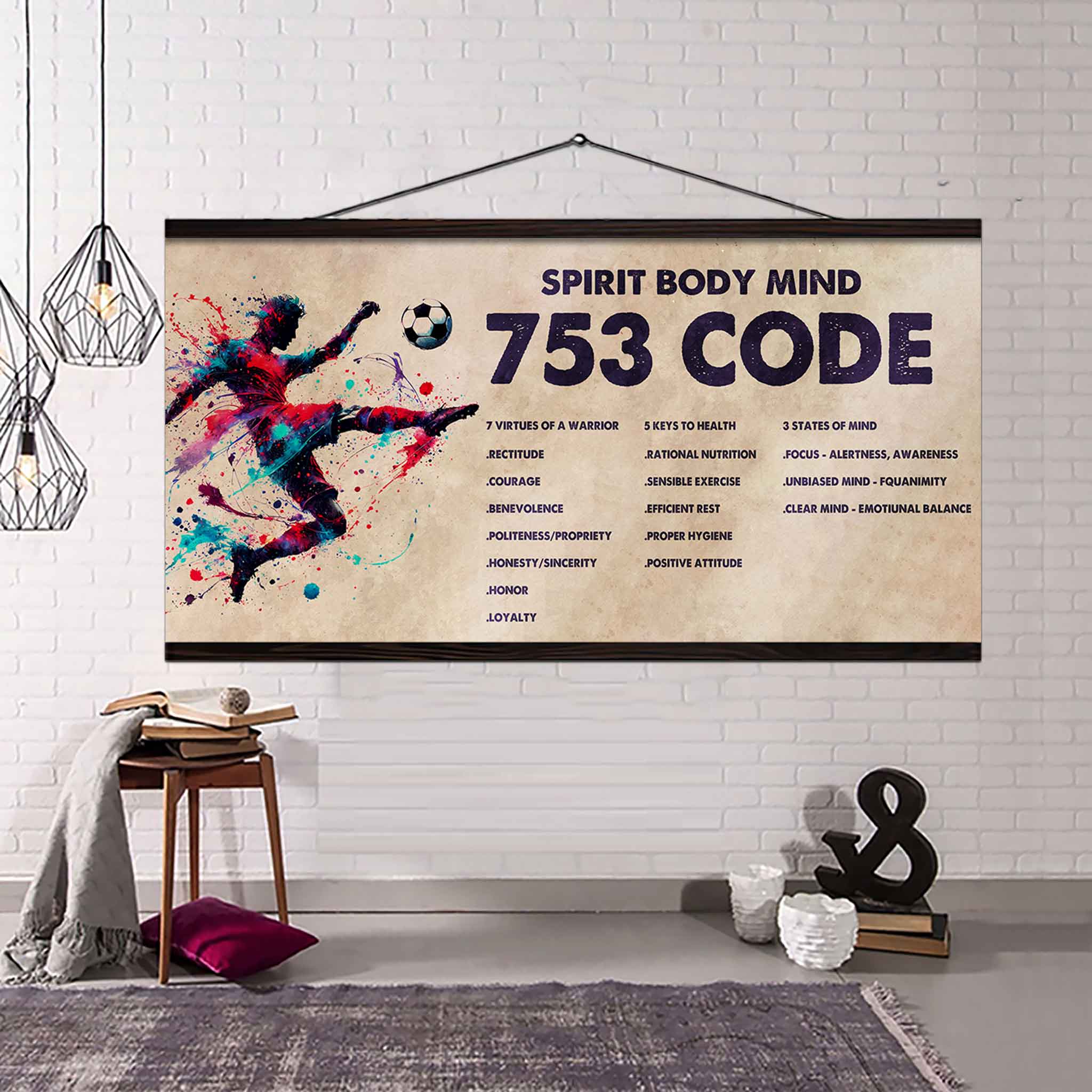 Spartan Poster Canvas 7 5 3 Code Motivation Quotes