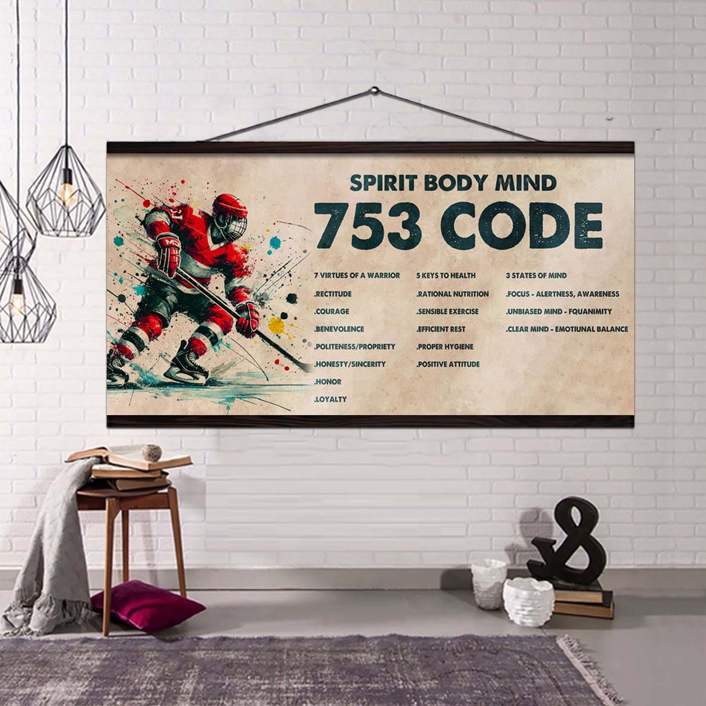 Spartan Poster Canvas 7 5 3 Code Motivation Quotes