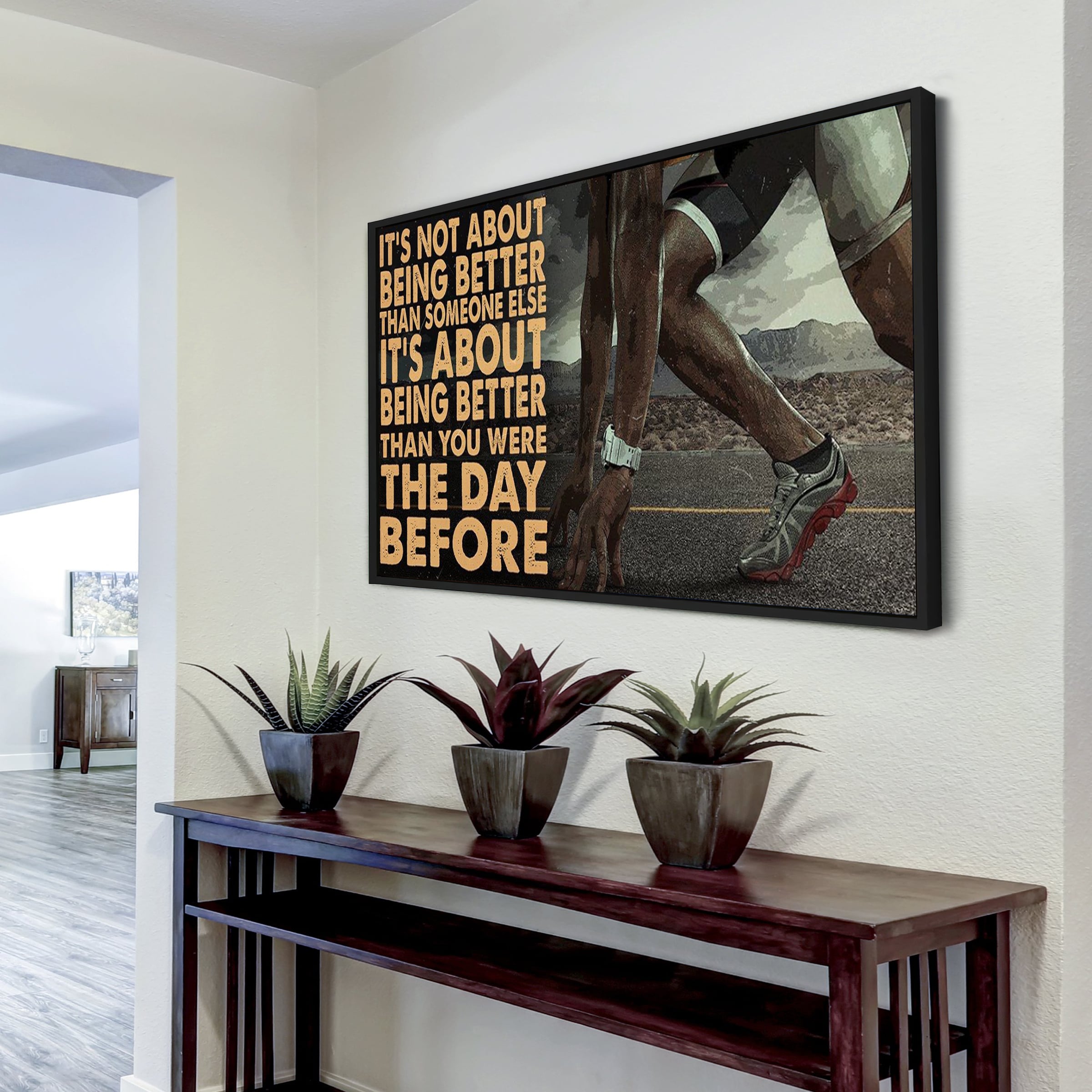 Tennis customizable poster canvas - It is not about better than someone else, It is about being better than you were the day before