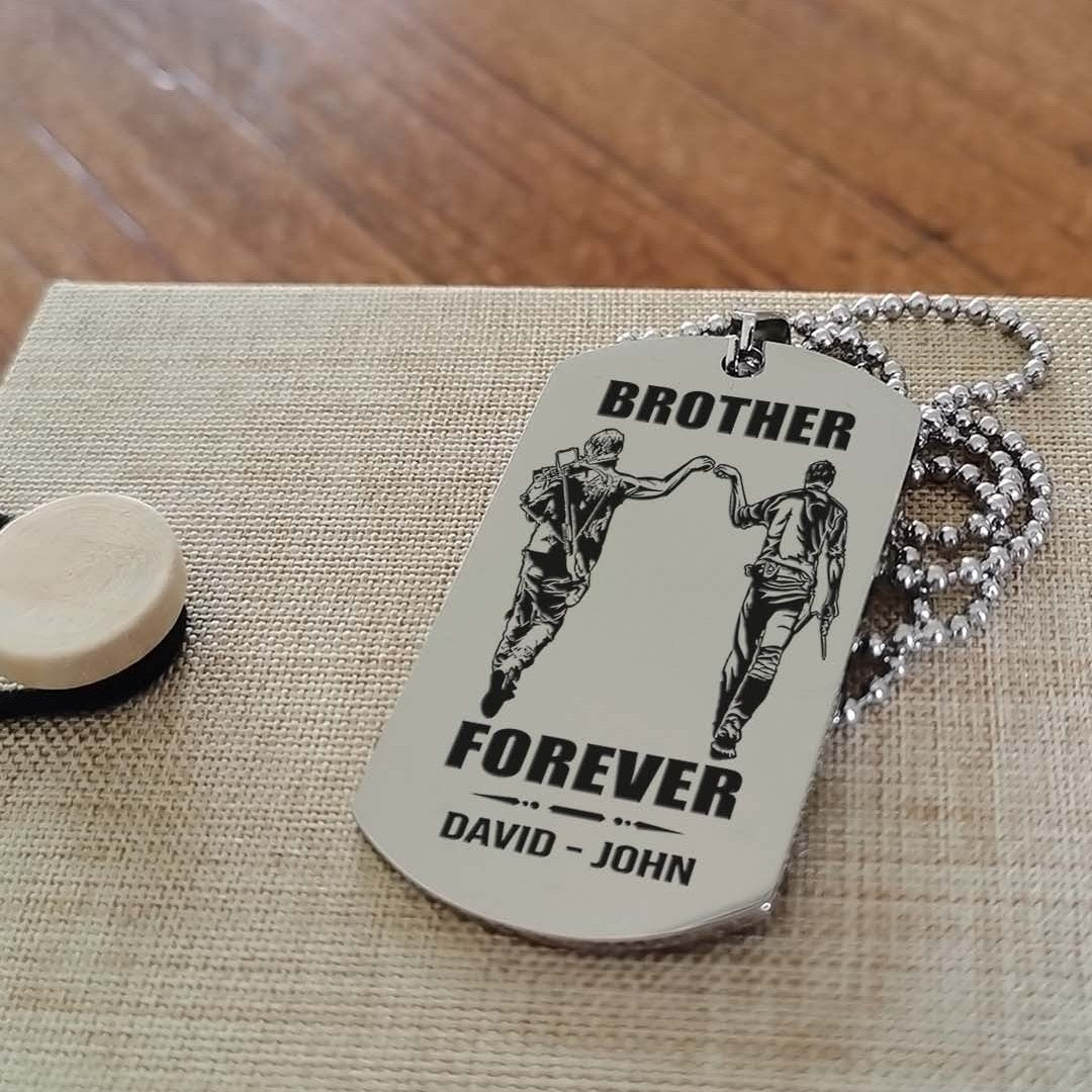 Brothers customizable engraved black dog tag double sided gift from brother, brother forever
