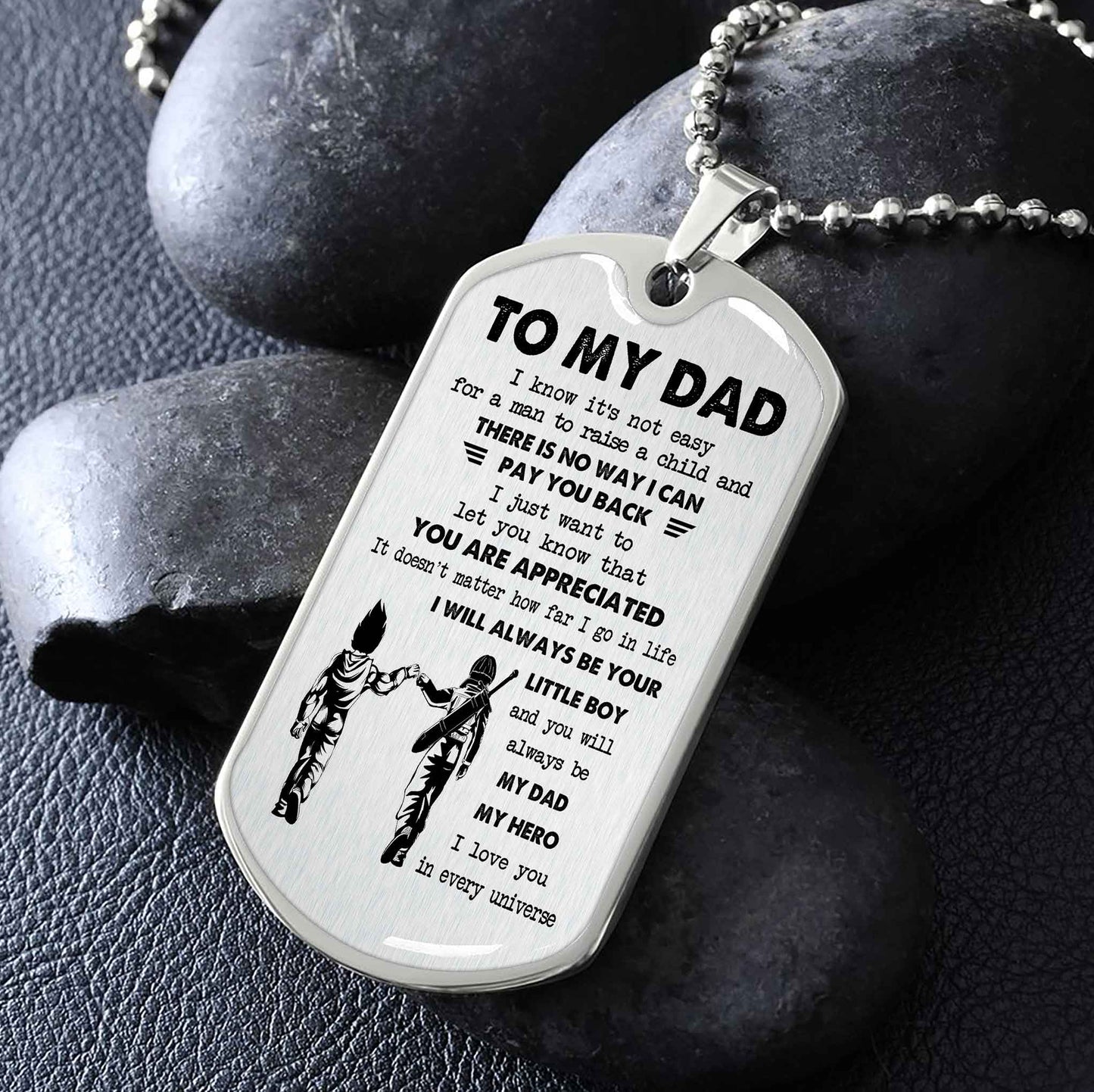 Viking Millitary Chain 18K Gold Plated To My Dad I Know It's Not Easy - I Will Always Be Your Little Boy Gift From Son To Dad Father's Day Gift