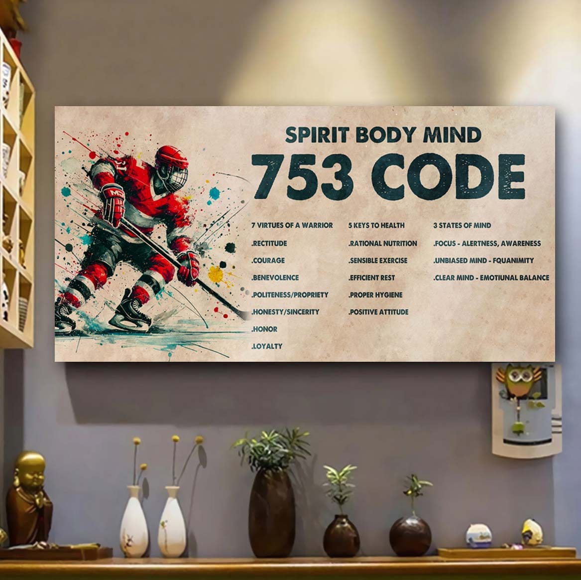 Water Color American Football Poster Canvas 7 5 3 Code Motivation Quotes