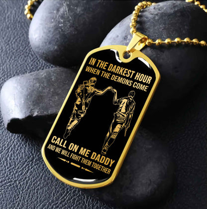DRB GK Military Chain Silver Plated 18K Gold Plated Call On Me Daddy Gift For Your Dad