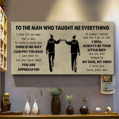 DRB Poster Horizontal Canvas To My DRB Dad I Know It's Not Easy To Raise A Child I Will Always Be Your Little Boy Gift From Son To Dad