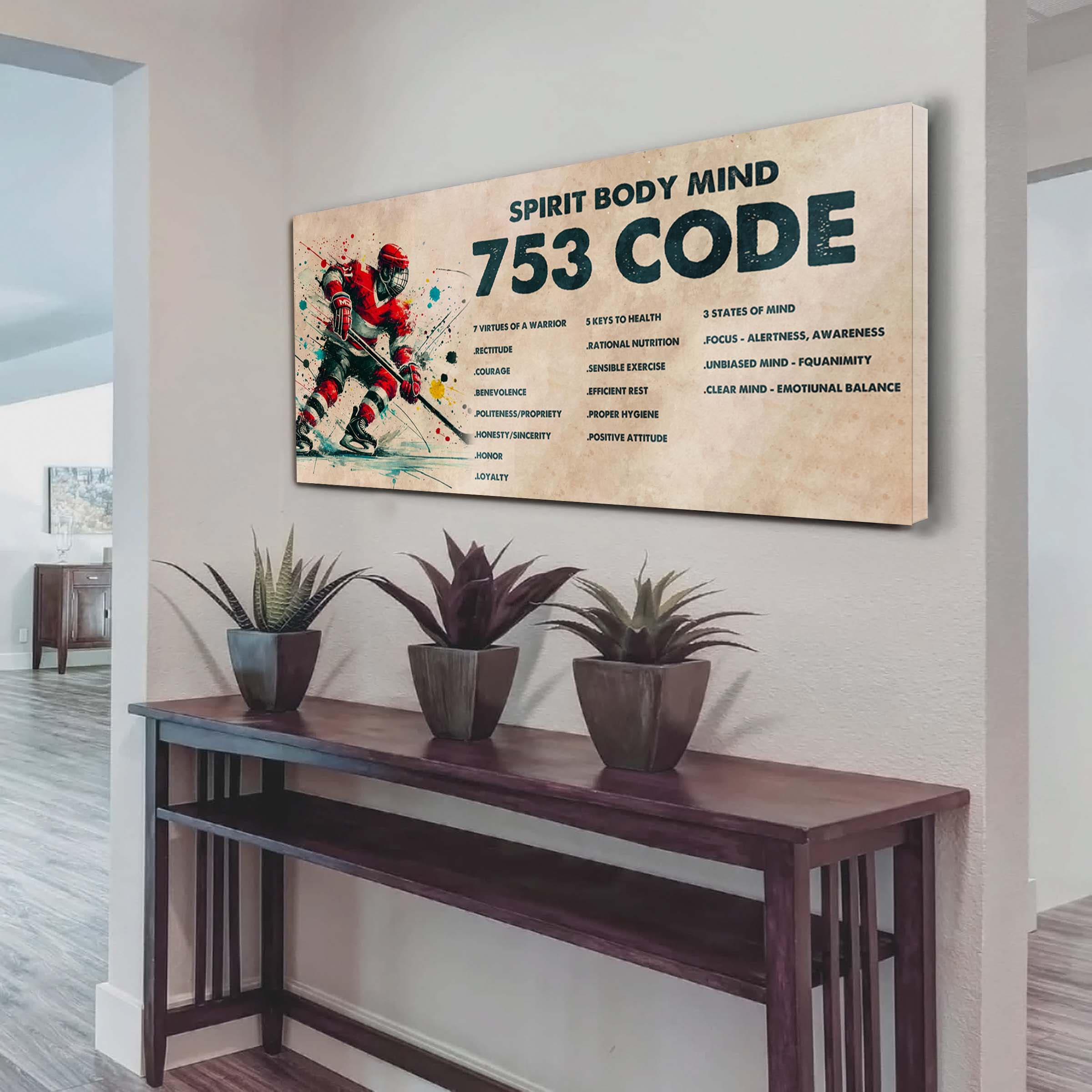 Spartan Poster Canvas 7 5 3 Code Motivation Quotes