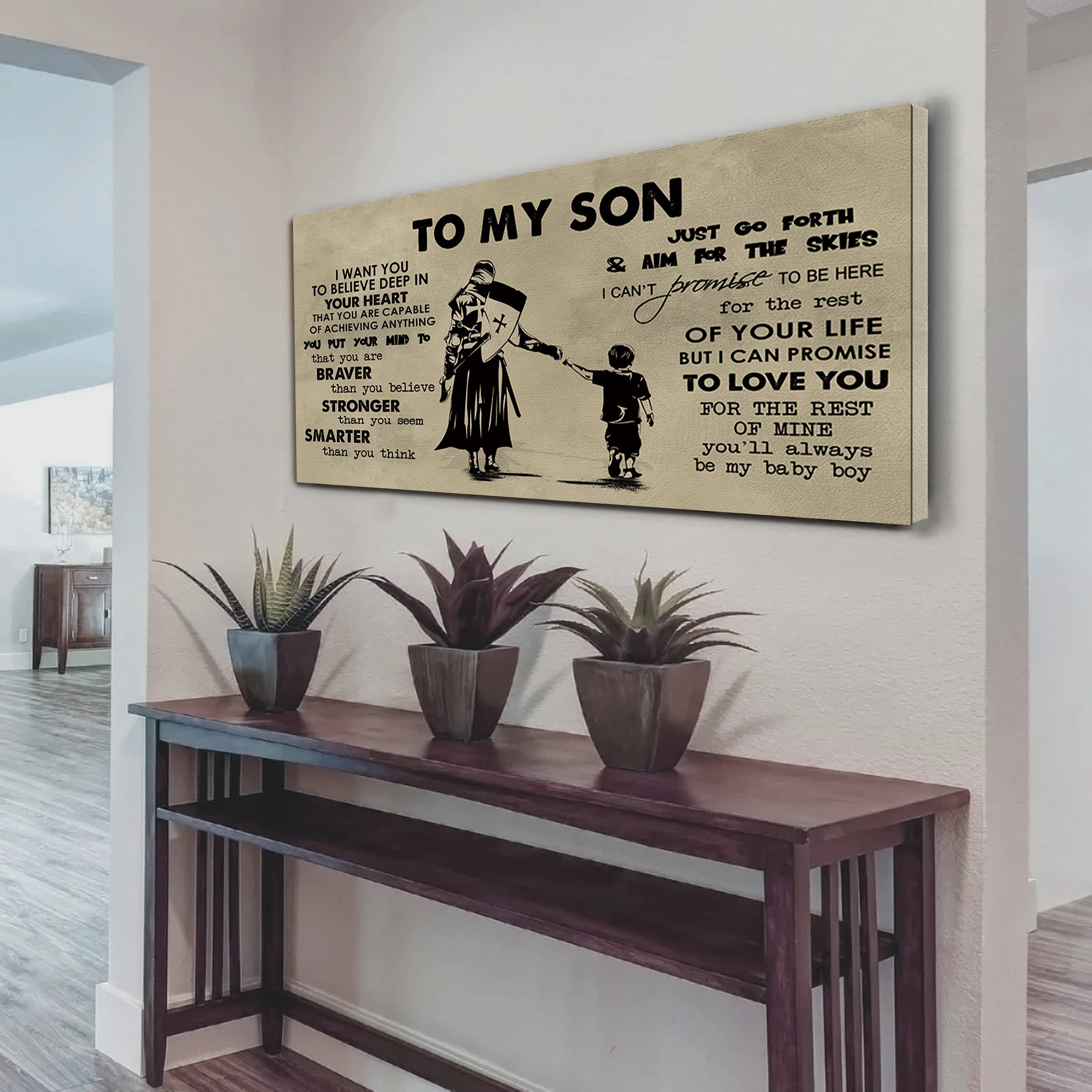 AMERICAN FOOTBALL TO MY SON- I WANT YOU TO BELIEVE- CANVAS POSTER