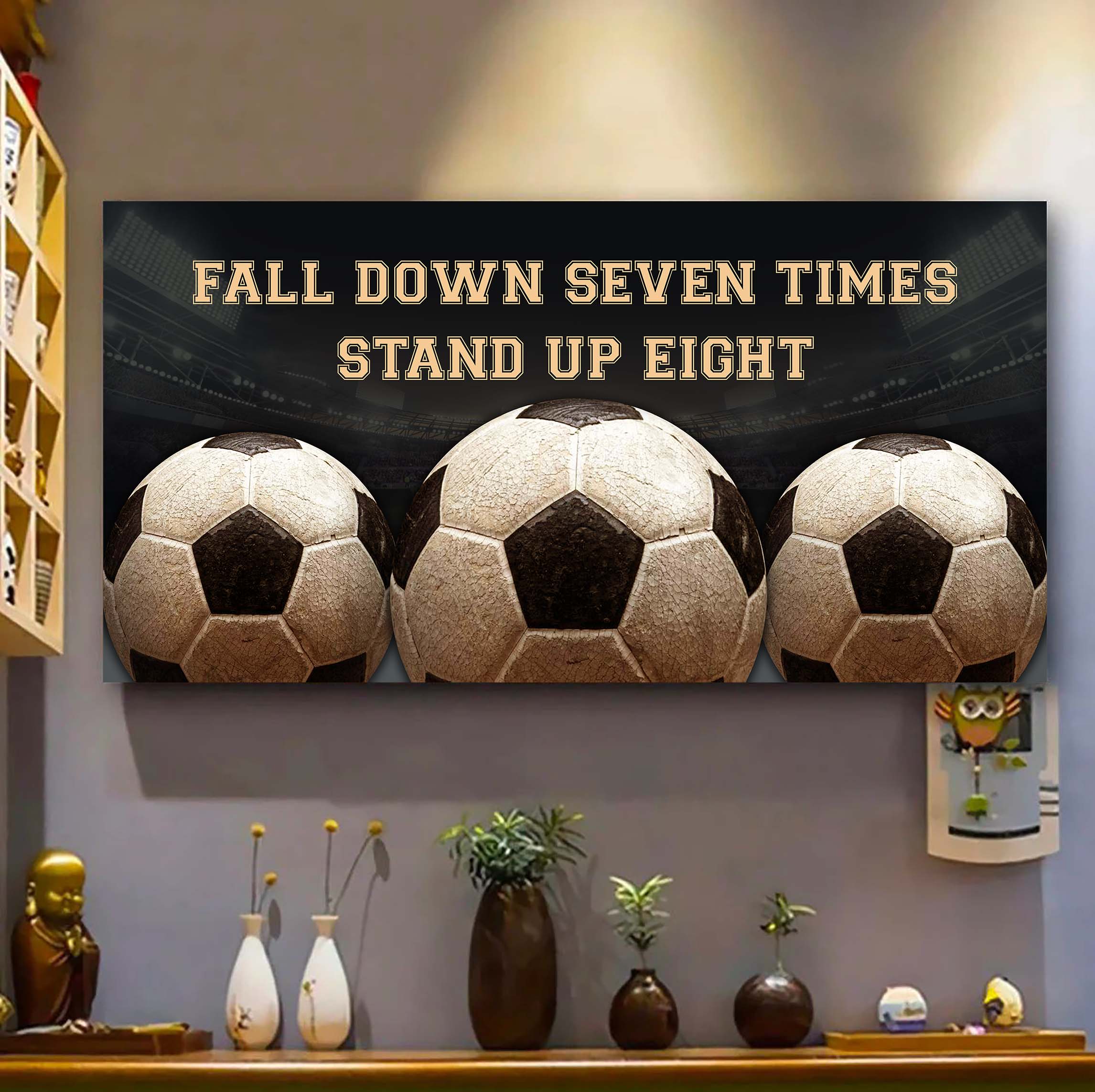 Golf poster canvas fall down seven times stand up eight