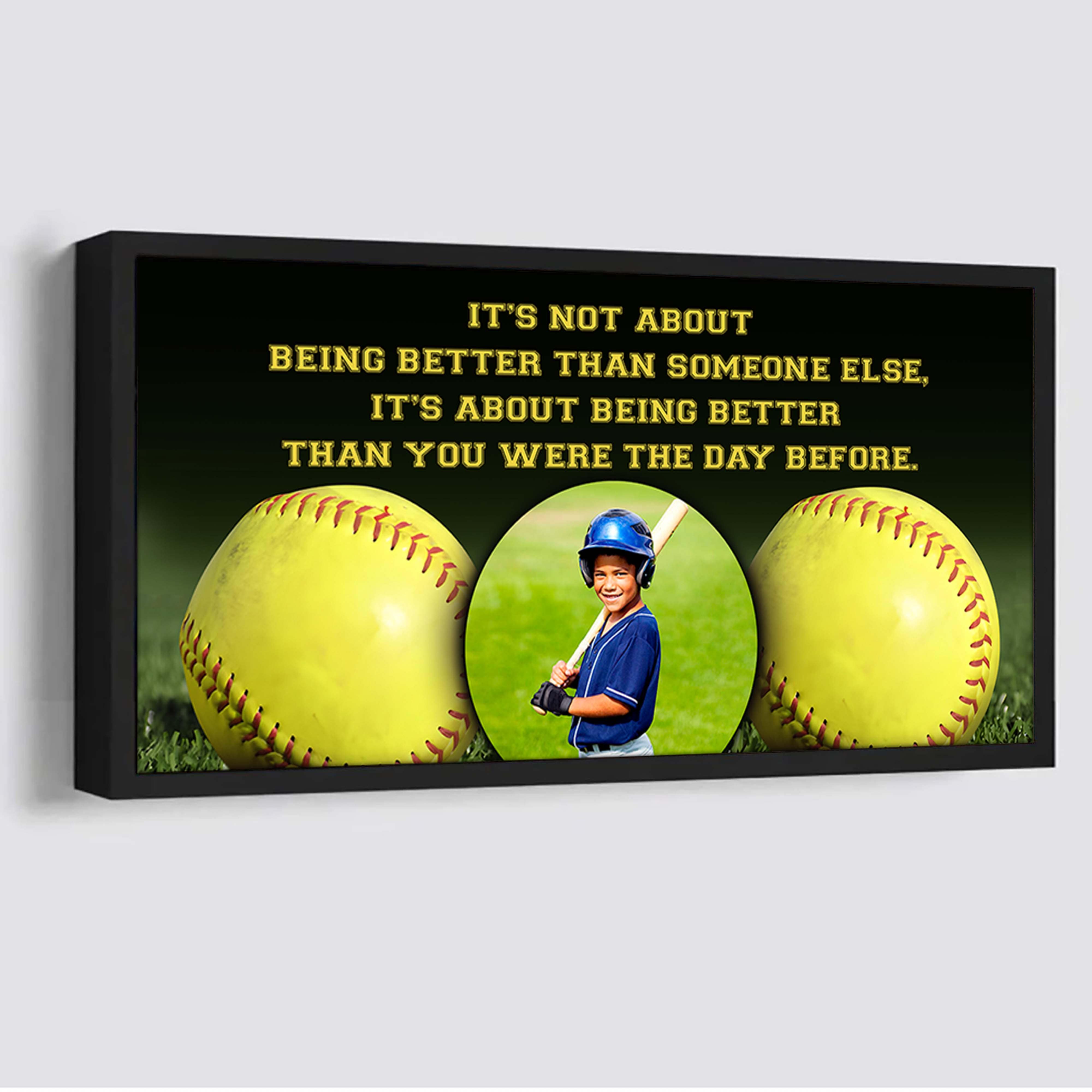 Personalized Photo Soocer Canvas It Is Not About Being Better Than Someone Else It's About Being Better Than You Were The Day Before