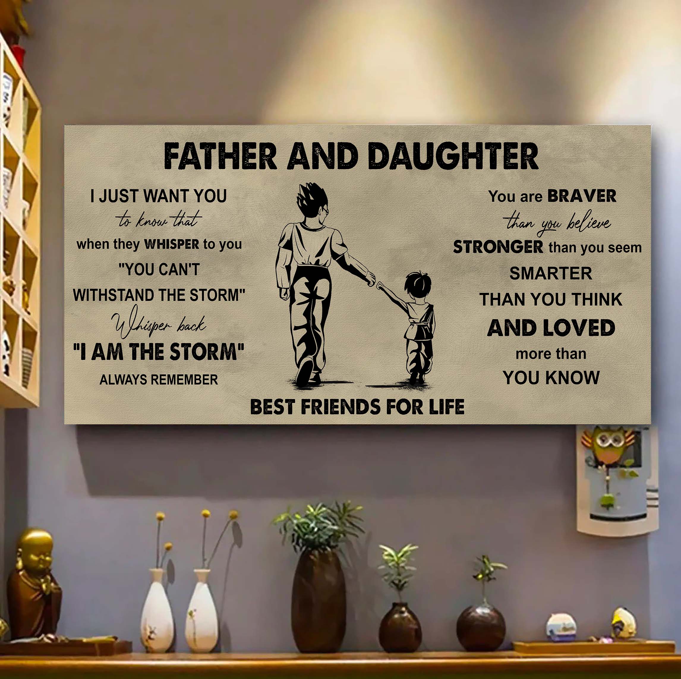 DRB Father And Son Best Friends For Life - I Am The Storm Poster Canvas Gift For Son From Father-Photo Upload