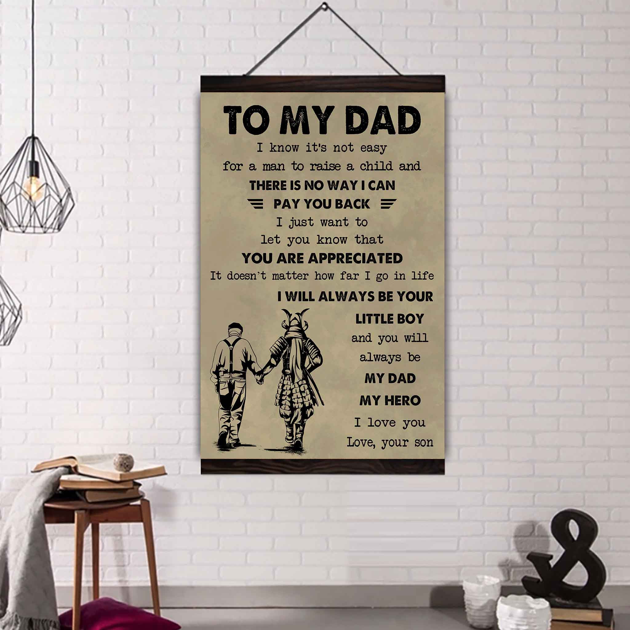 DRB The Old Dad Poster Canvas To My Dad I Know It's Not Easy To Raise A Child I Will Always Be Your Little Boy