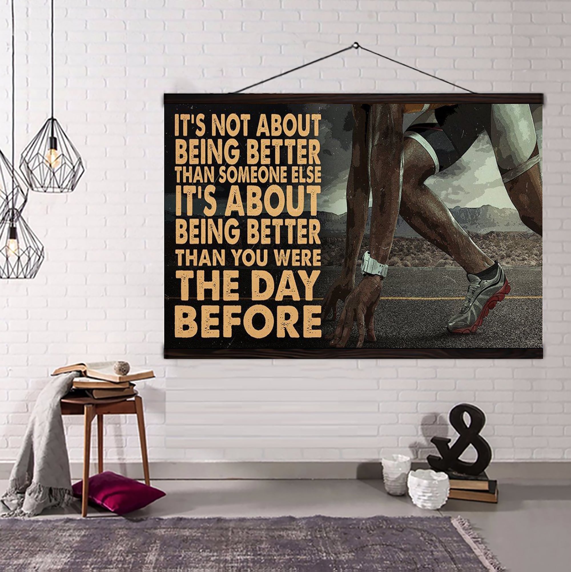 Basketball V3 customizable poster canvas - It is not about better than someone else, It is about being better than you were the day before