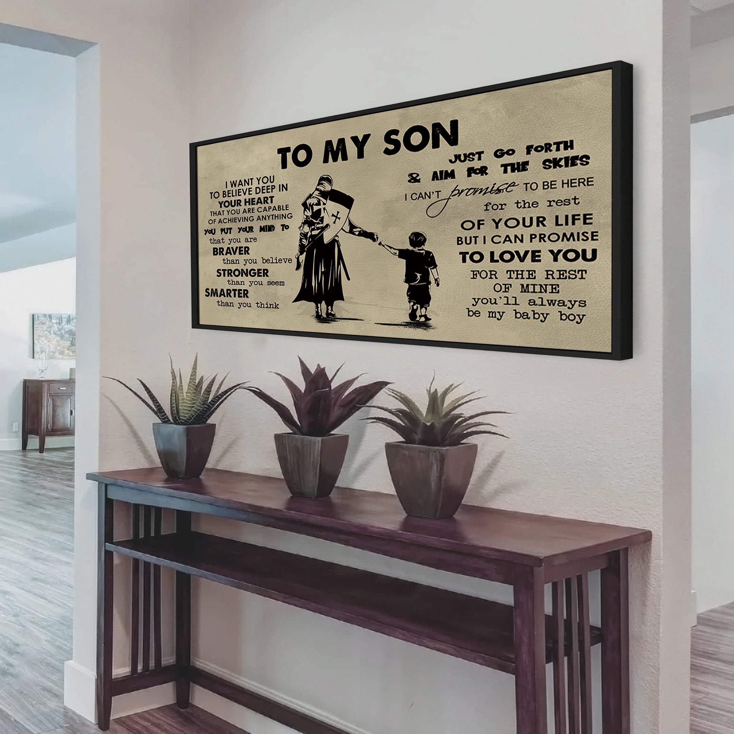 AMERICAN FOOTBALL TO MY SON- I WANT YOU TO BELIEVE- CANVAS POSTER