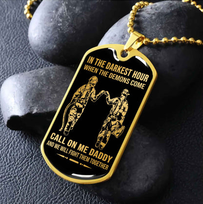 DRB GK Military Chain Silver Plated 18K Gold Plated Call On Me Daddy Gift For Your Dad