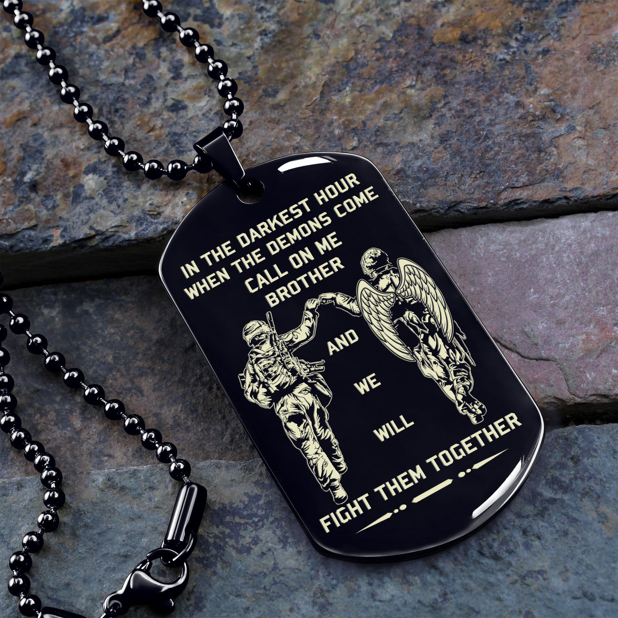 Soldier customizable engraved brother dog tag gift from brother