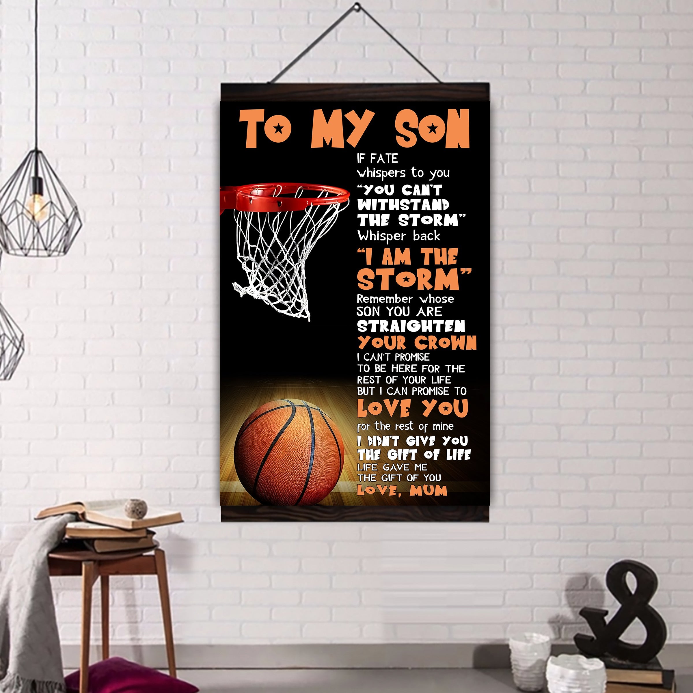 Basketball canvas If Fate Whisper To You  - I am The Storm - Love Mum