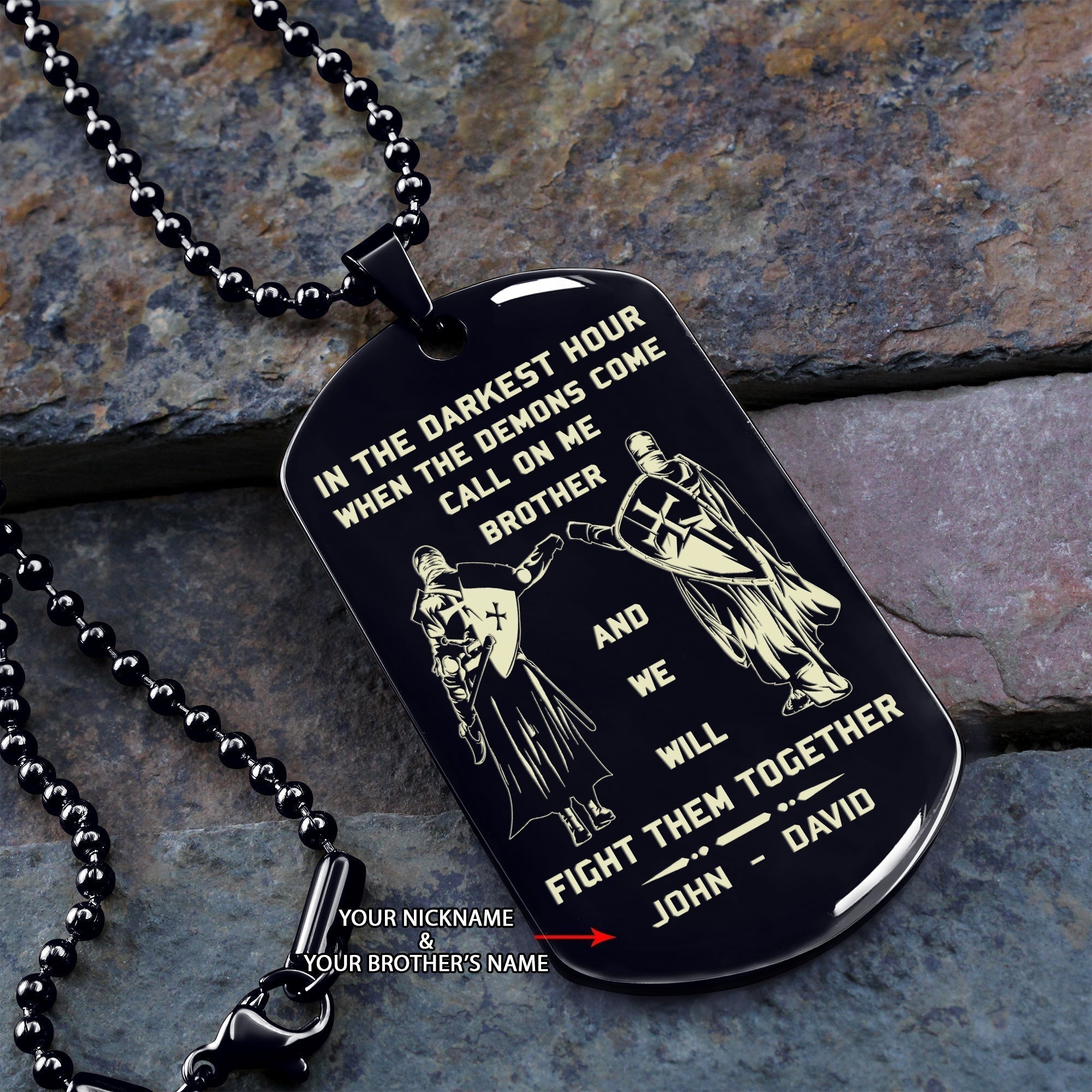 Soldier customizable engraved brother dog tag gift from brother