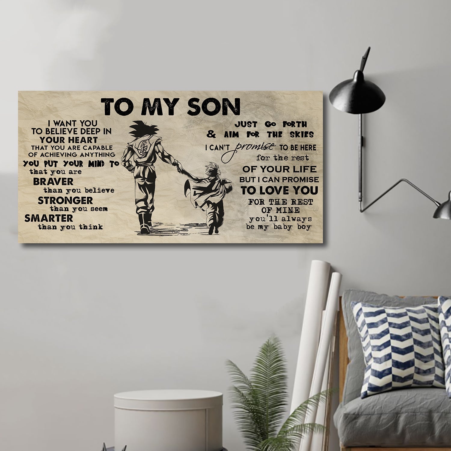 BASKETBALL TO MY SON- I WANT YOU TO BELIEVE- CANVAS POSTER