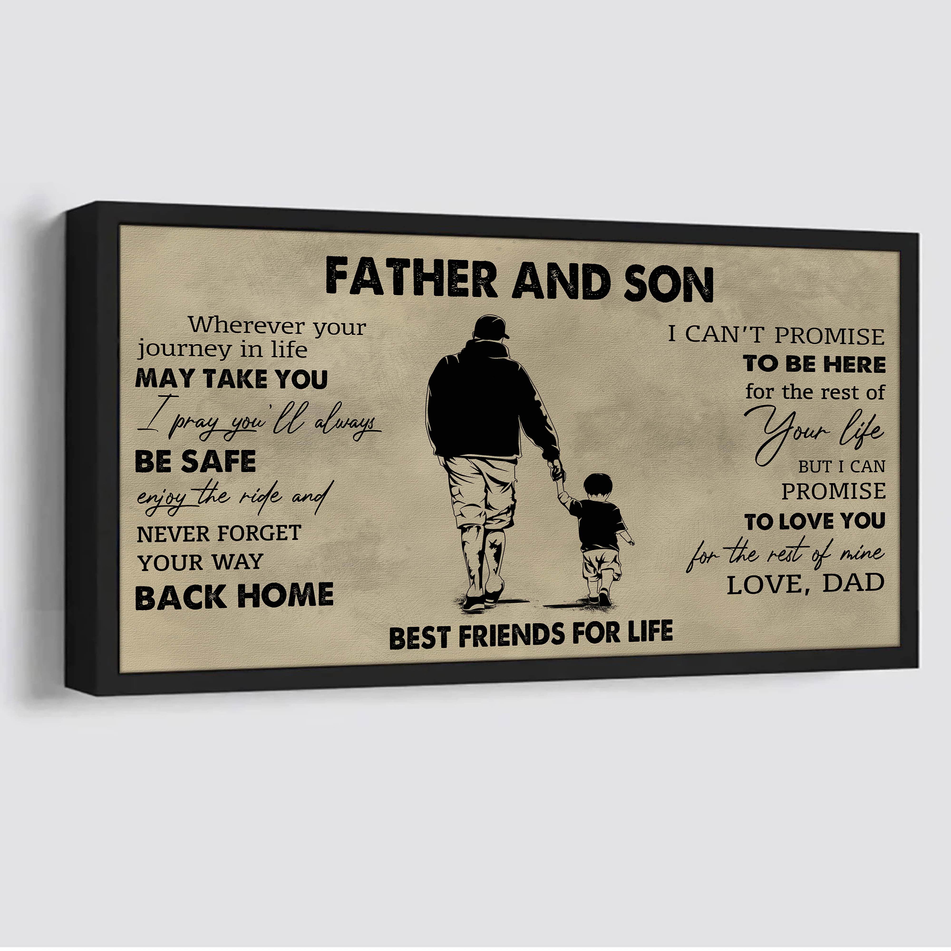 Family Father And Son Best Friends For Life - Never Forget Your Way Back Home Poster Canvas Gift For Son From Father