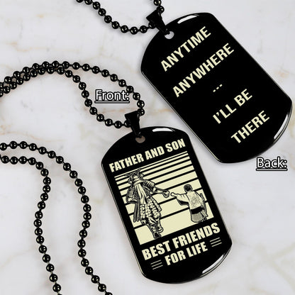 Police Personalized Double Sided Dog Tag Father And Son Best Friends For Life - Message on the back side