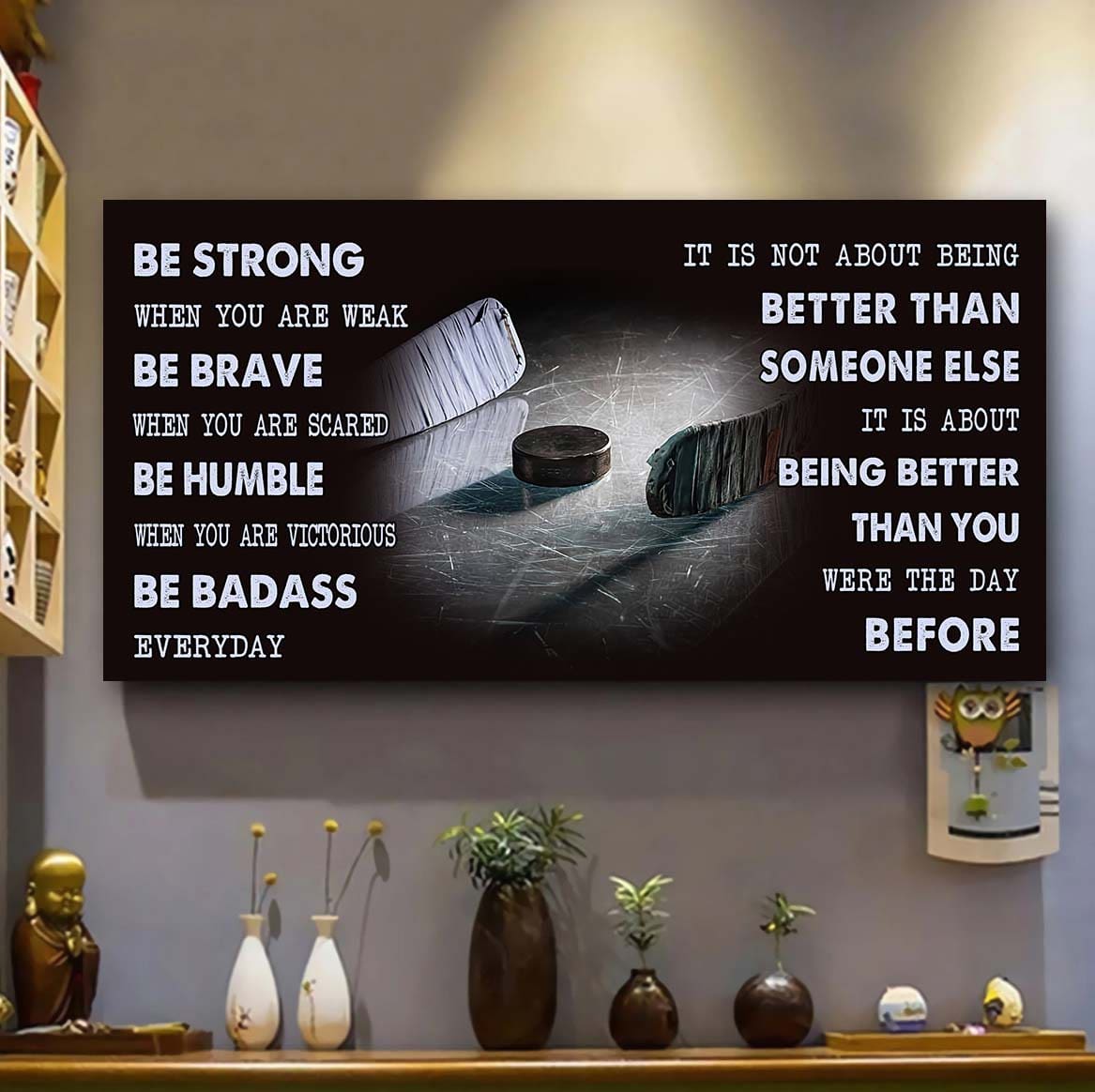 Softball canvas It Is Not About Being Better Than Someone Else - Be Strong When You Are Weak