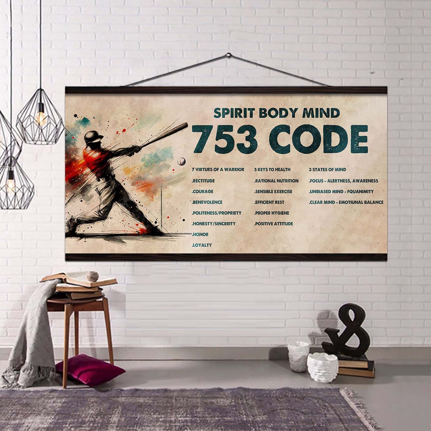 Spartan Poster Canvas 7 5 3 Code Motivation Quotes