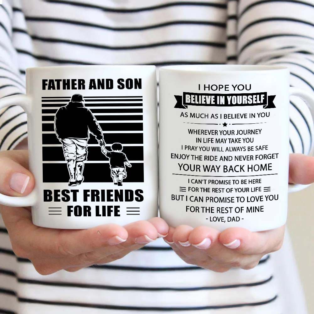 Basketball Be strong-Personalized Mug Father And Son Best Friends For Life - Message on the back side