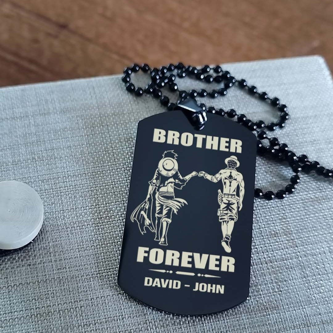 Brothers customizable engraved black dog tag double sided gift from brother, brother forever