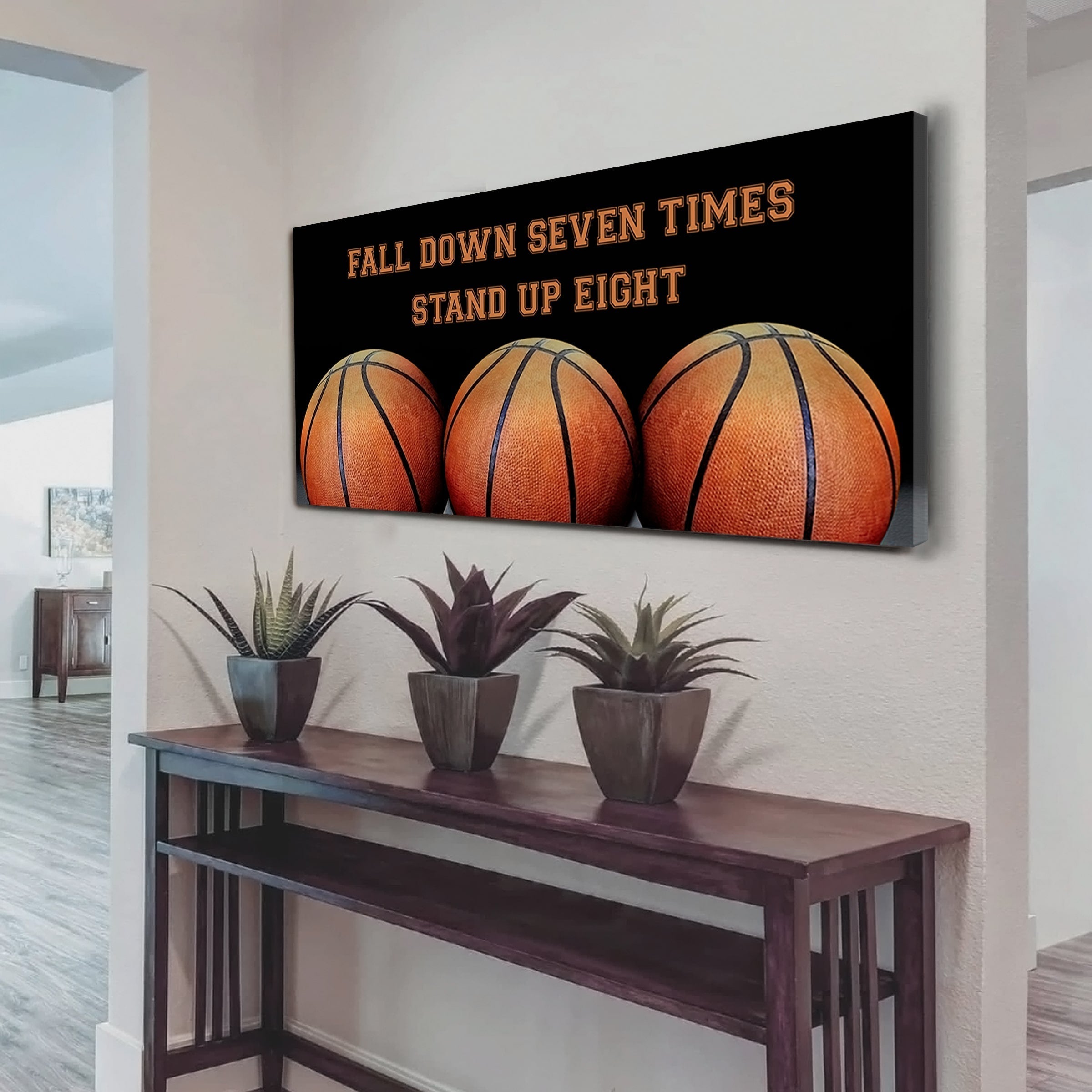 Baseball poster canvas fall down seven times stand up eight