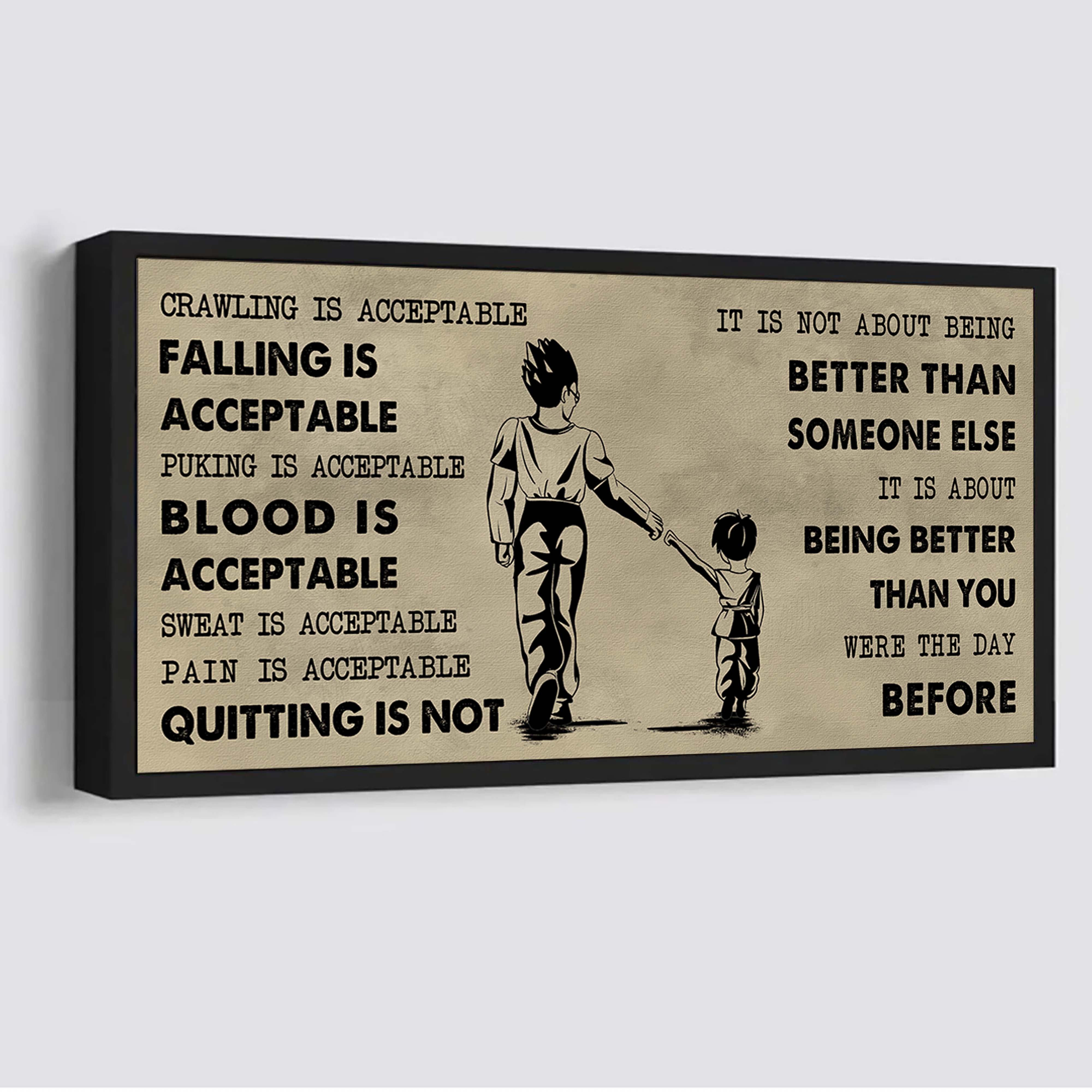 Family Poster Canvas Father And Daughter Quitting Is Not - It Is Not About Being Better Than Someone Else