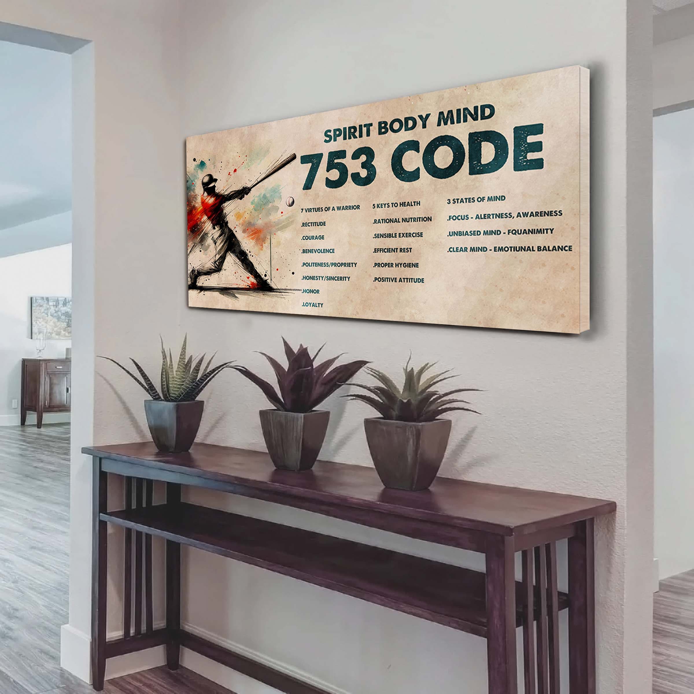 Water Color Tennis Poster Canvas 7 5 3 Code Motivation Quotes