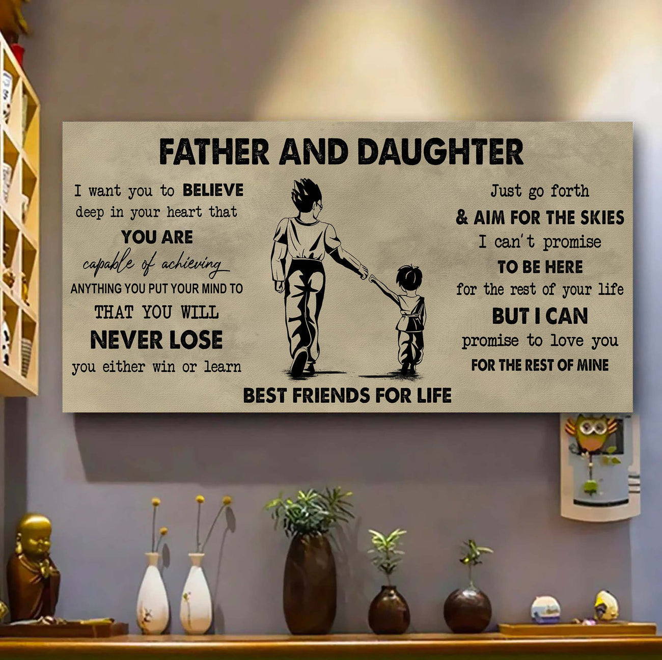 DRB Father And Son Best Friends For Life - Never Forget Your Way Back Home Poster Canvas Gift For Son From Father-Photo Upload