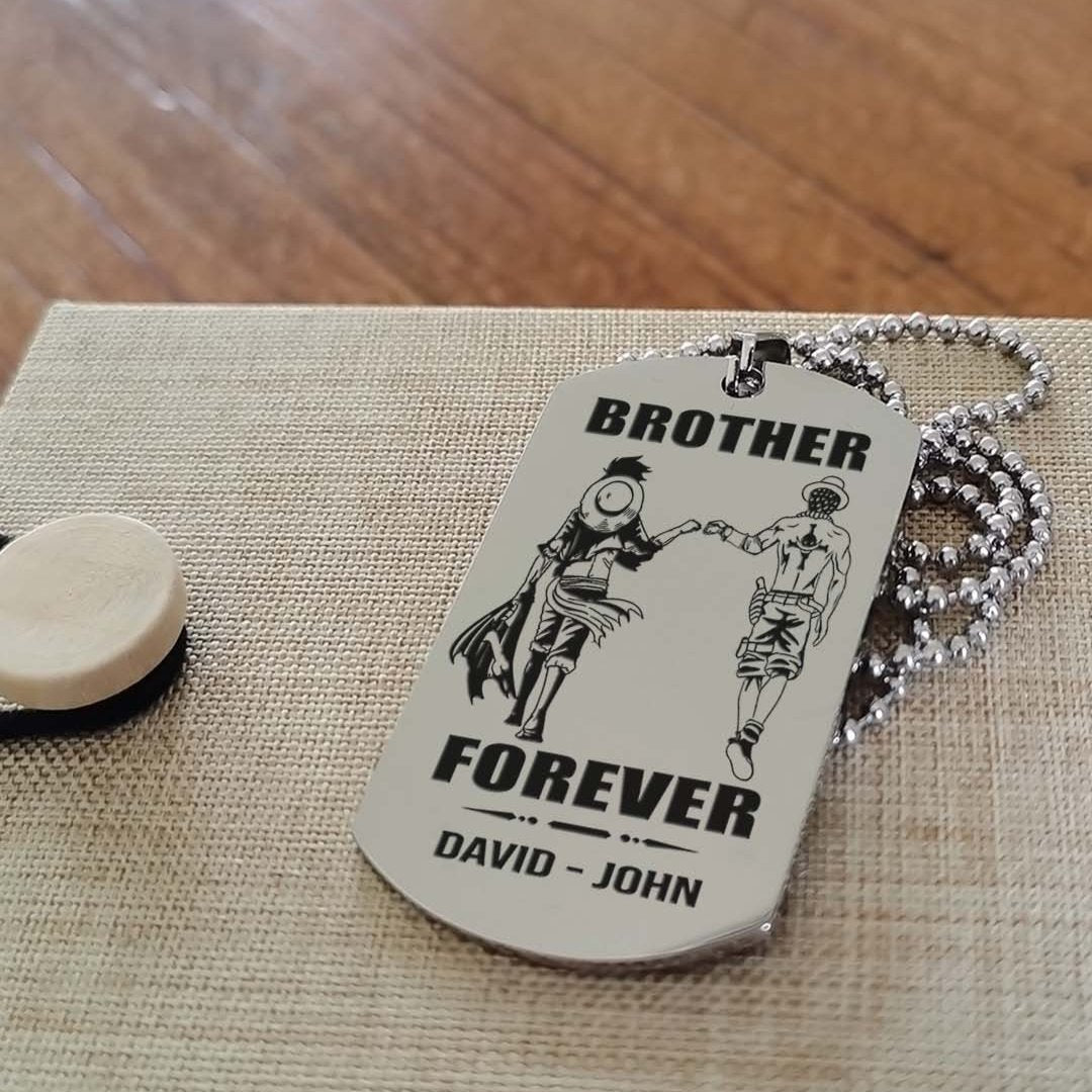 Brothers customizable engraved black dog tag double sided gift from brother, brother forever