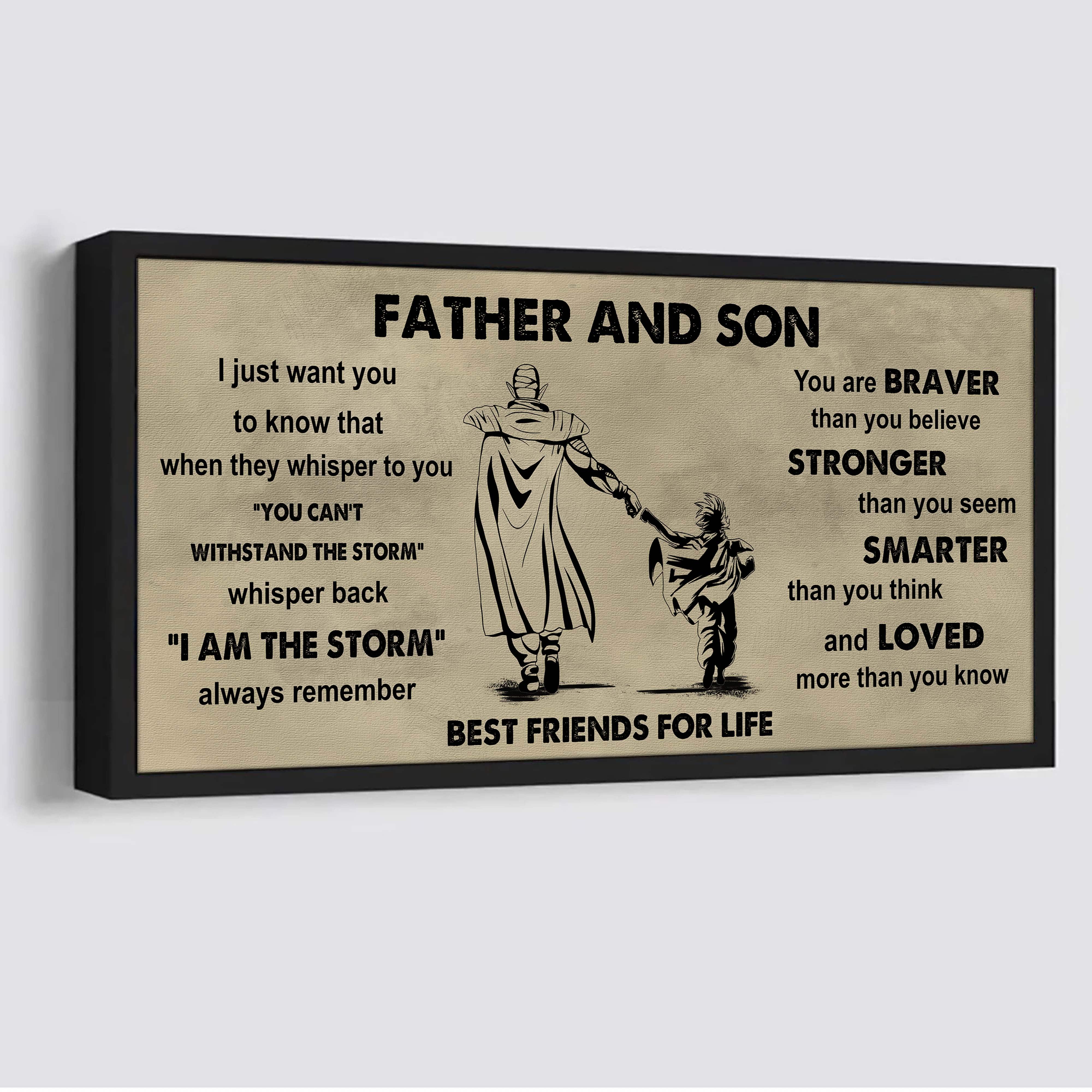 Ver 2 FAMILY-PHOTO UPLOAD Father And Daughter Best Friends For Life - I Am The Storm Poster Canvas Gift For Daughter From Father