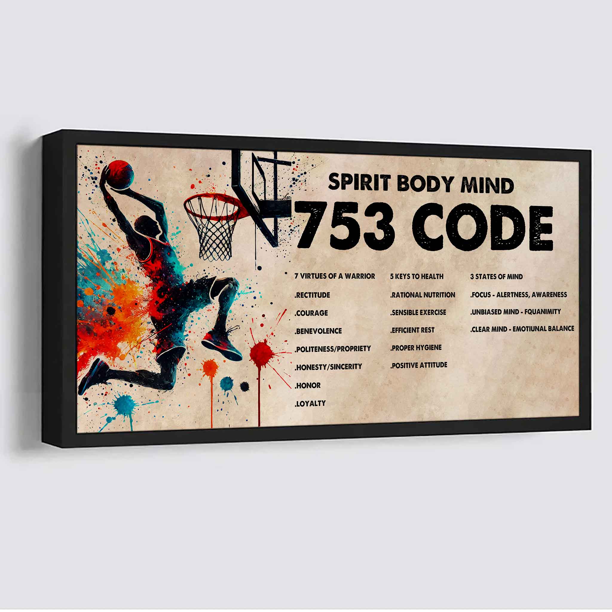 Water Color DRB GK Poster Canvas 7 5 3 Code Motivation Quotes