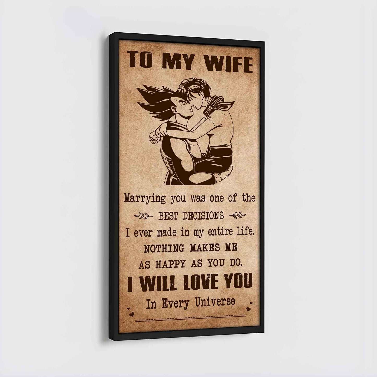 DRB VGT- Poster Canvas To My Wife Marrying You Was One Of The Best Decisions - I Will Love You Forever And Always Gift For Your Wife