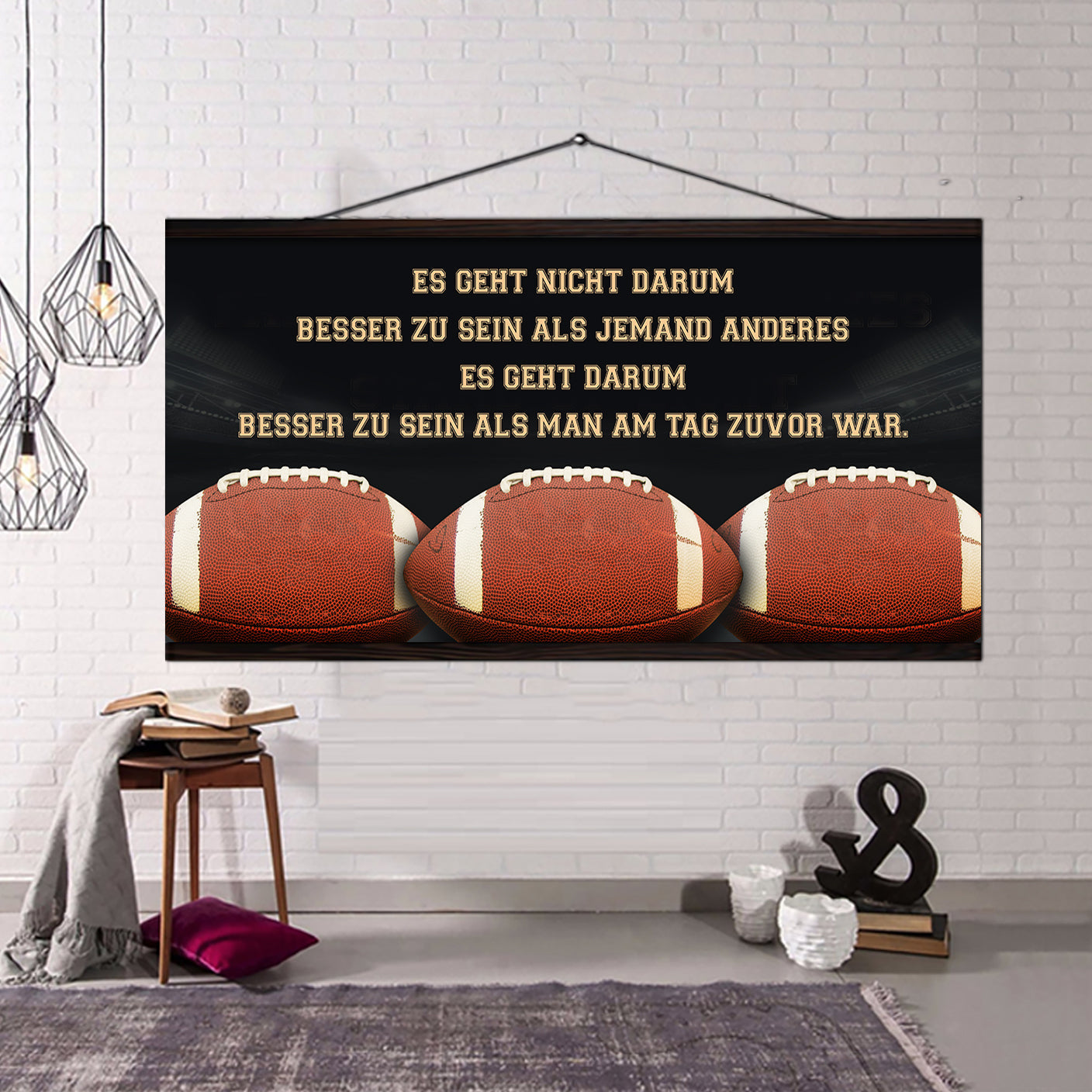 Hockey Leinwand Es geht nicht darum, besser als jemand anderes zu sein