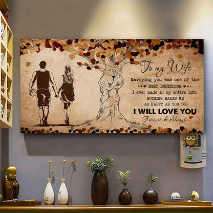 American Football Poster Canvas To My Wife Marrying You Was One Of The Best Decisions - I Will Love You Forever And Always Gift For Your Wife