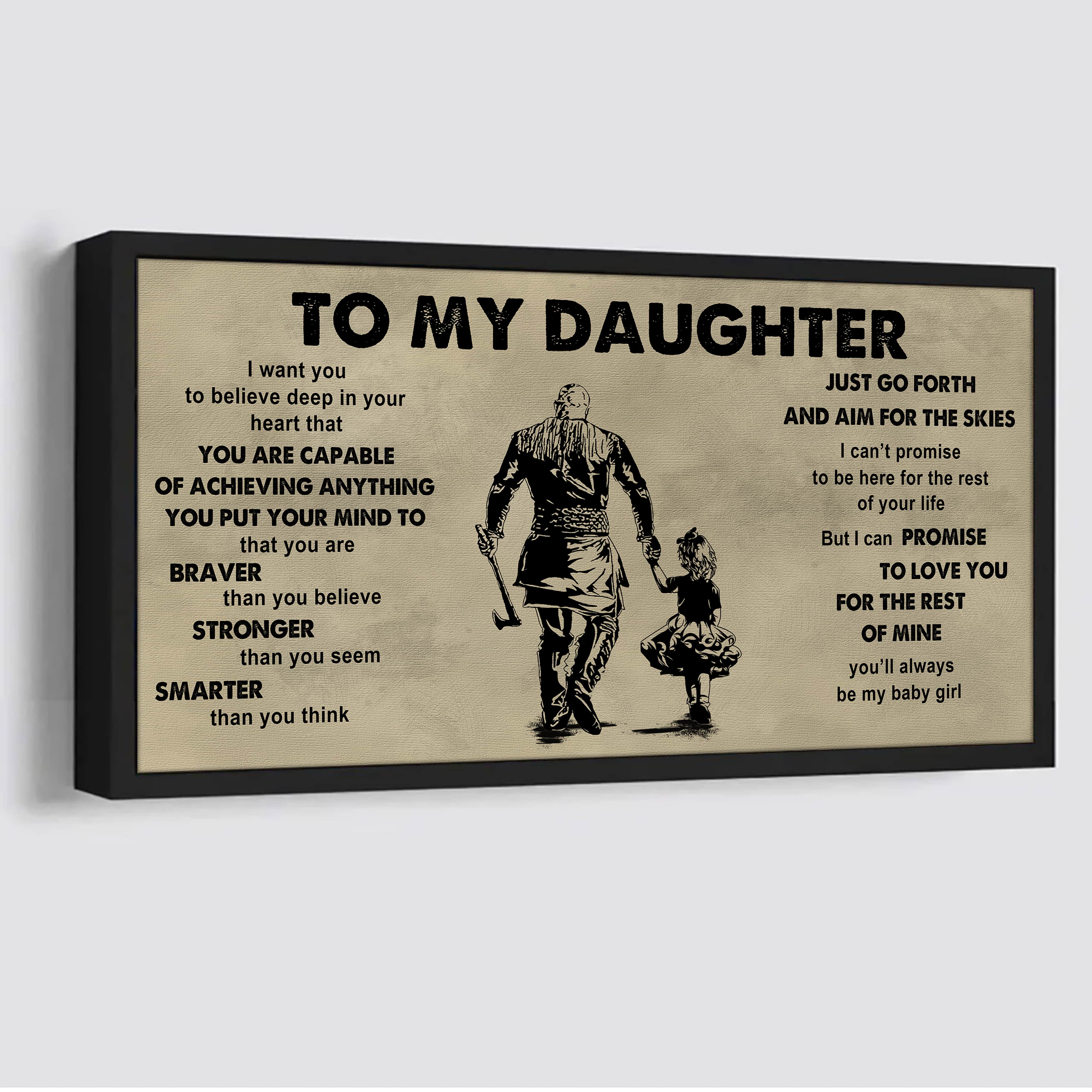 Family To My Daughter - That You Are Braver Than You Believe Poster Canvas Gift For Daughter From Father