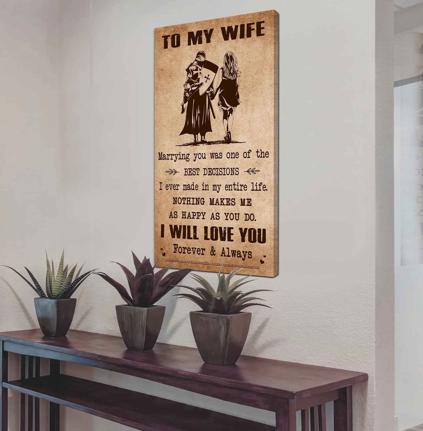 DRB VGT- Poster Canvas To My Wife Marrying You Was One Of The Best Decisions - I Will Love You Forever And Always Gift For Your Wife