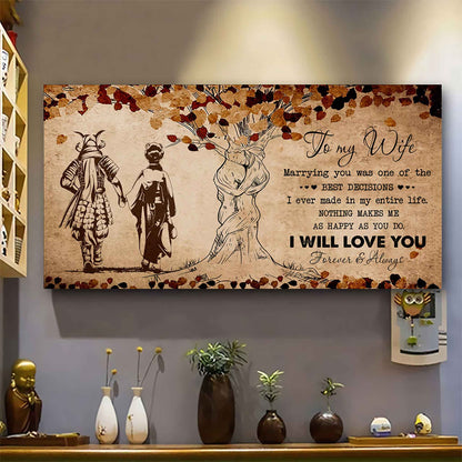 American Football Poster Canvas To My Wife Marrying You Was One Of The Best Decisions - I Will Love You Forever And Always Gift For Your Wife