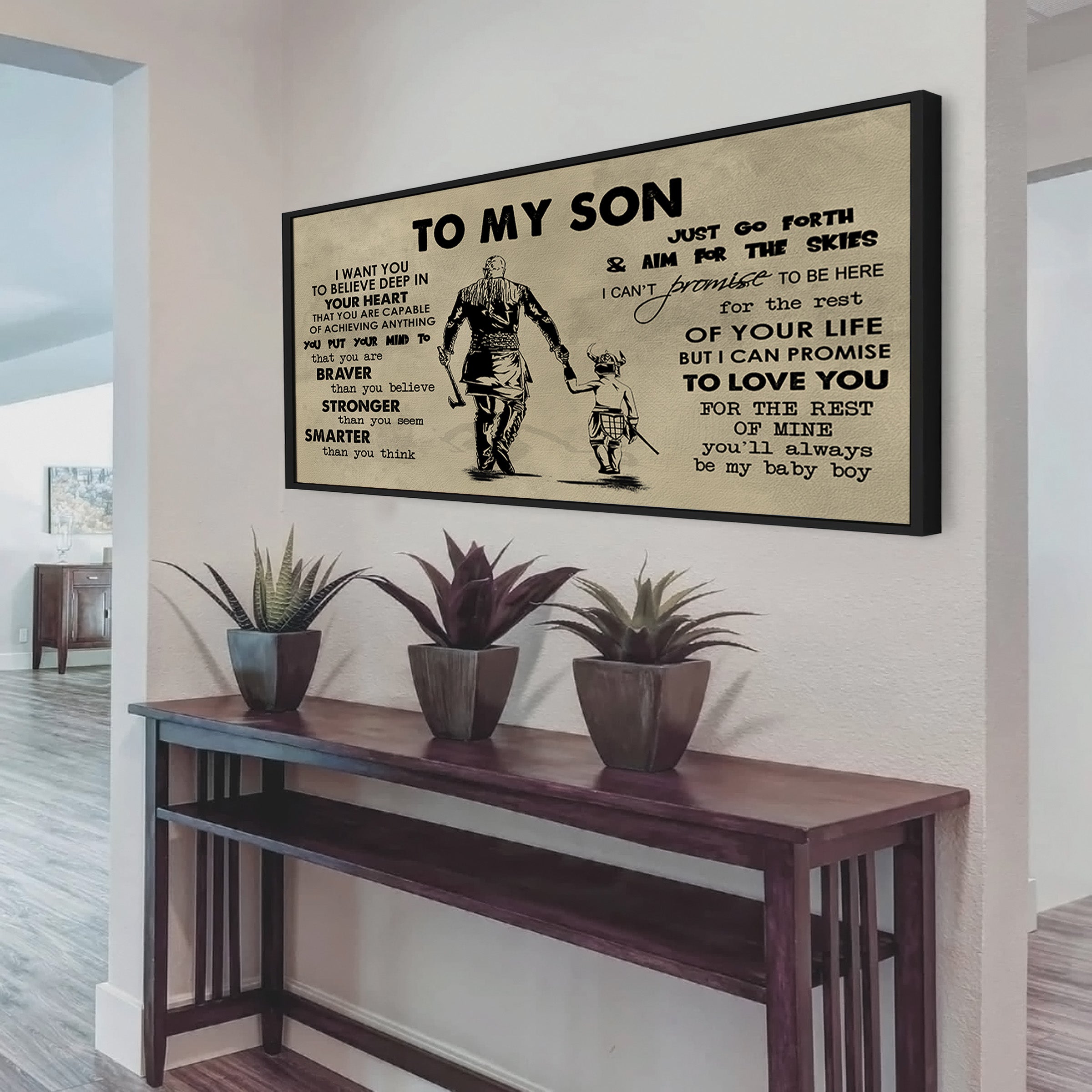 AMERICAN FOOTBALL TO MY SON- I WANT YOU TO BELIEVE- CANVAS POSTER