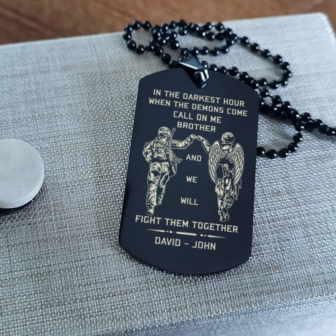 Soldier customizable engraved brother dog tag gift from brother