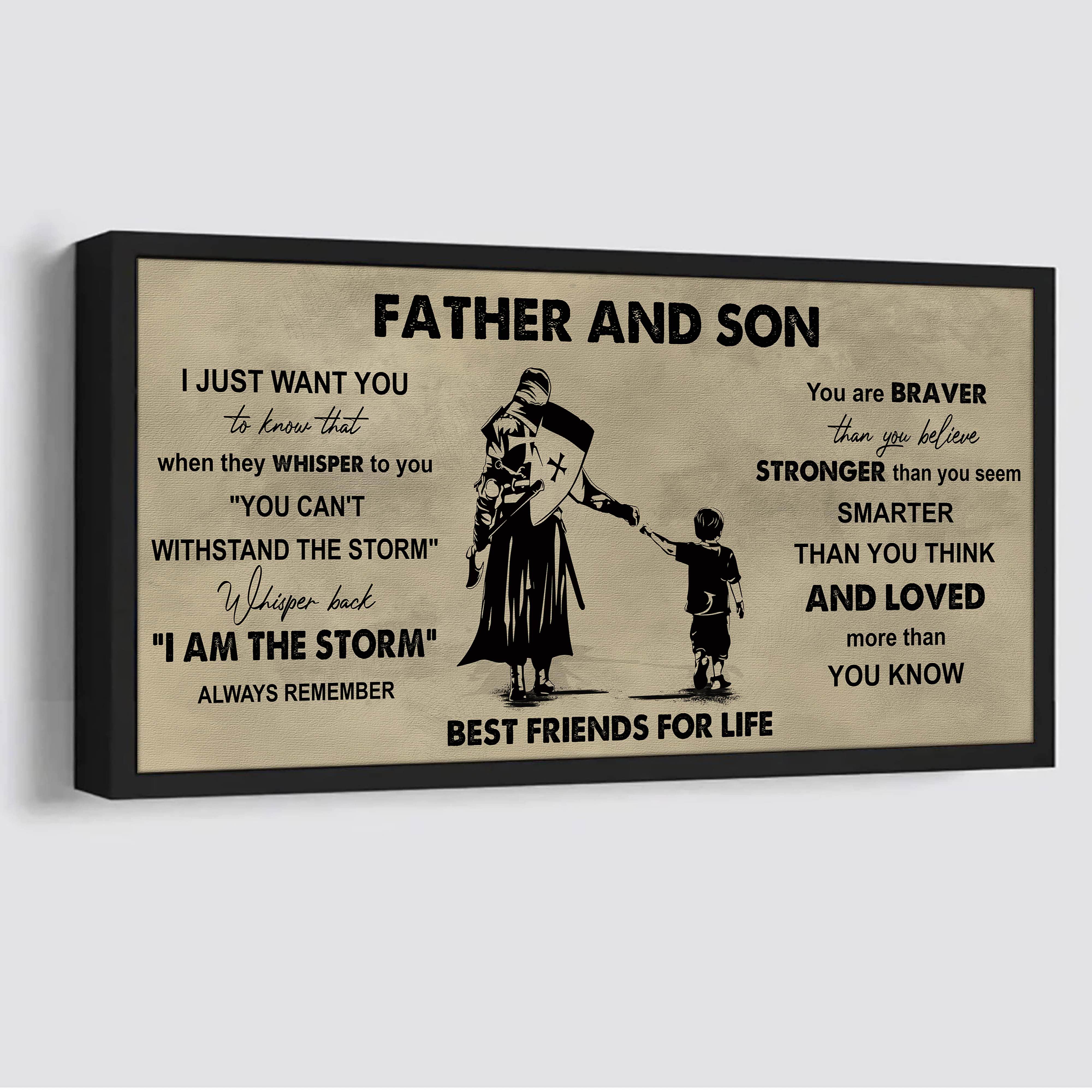 DRB Father And Son Best Friends For Life - I Am The Storm Poster Canvas Gift For Son From Father