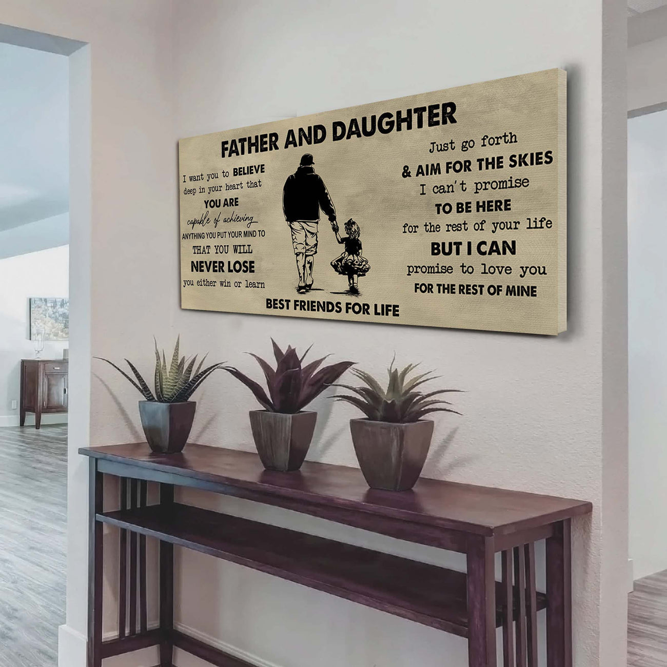 DRB Father And Daughter Best Friend For Life - You Will Never Lose Poster Canvas Gift For Daughter From Father -Photo Upload