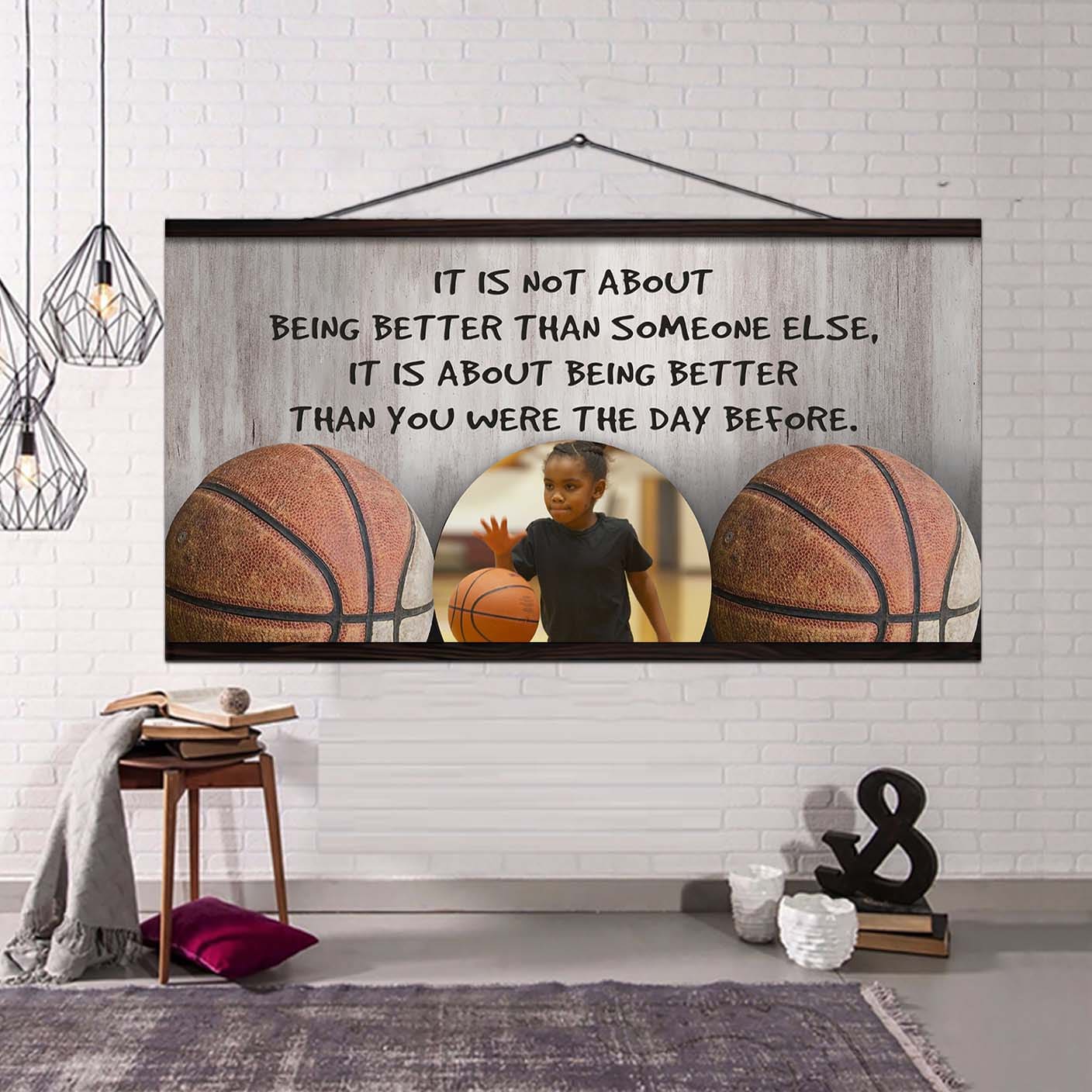 Personalized Photo Soocer Canvas It Is Not About Being Better Than Someone Else It's About Being Better Than You Were The Day Before