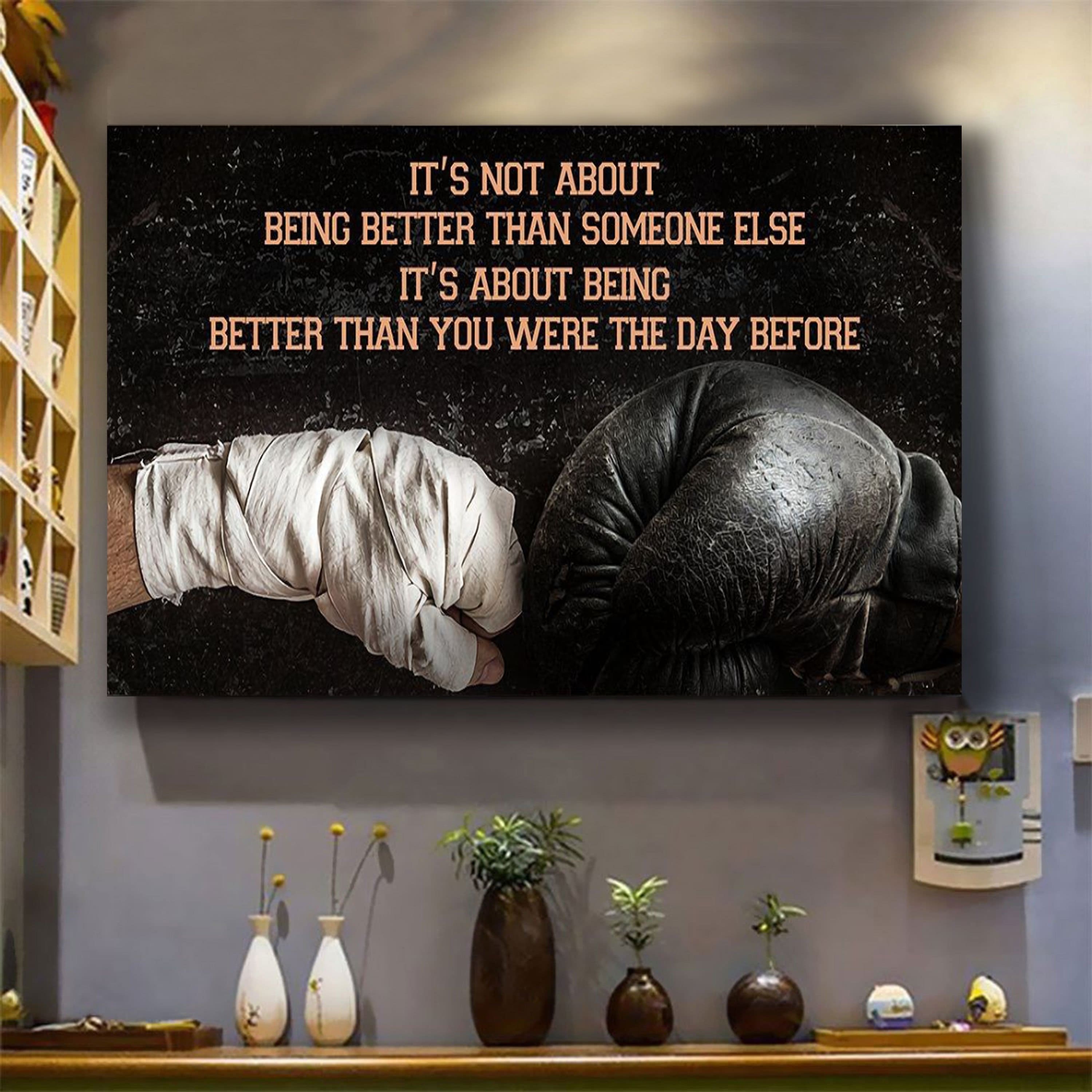 Volleyball customizable poster canvas - It is not about better than someone else, It is about being better than you were the day before